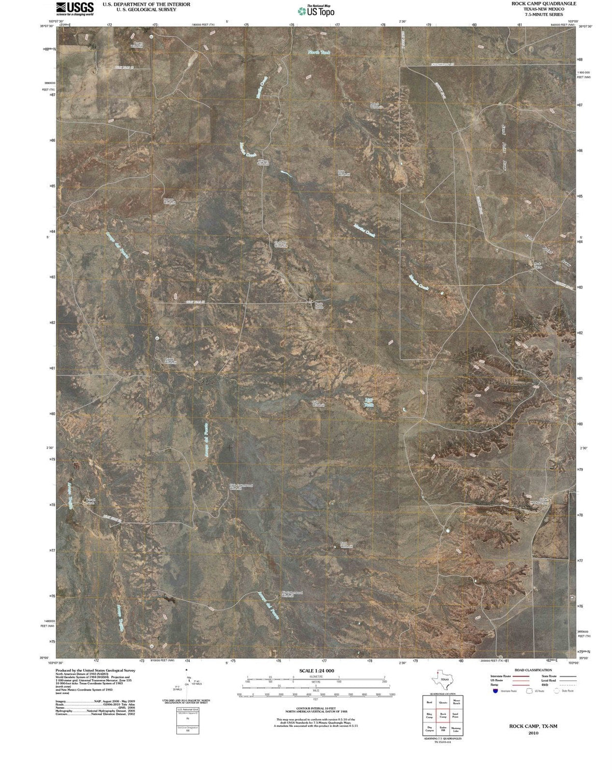 2010 Rock Camp, TX - Texas - USGS Topographic Map