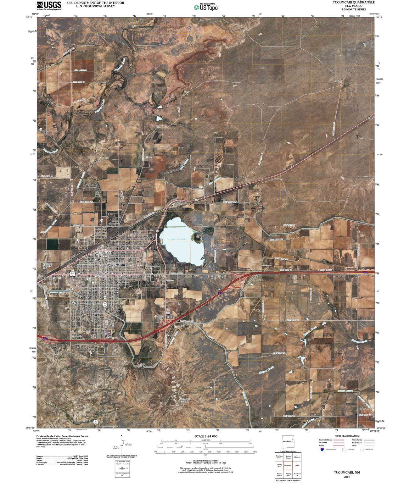 2010 Tucumcari, NM - New Mexico - USGS Topographic Map