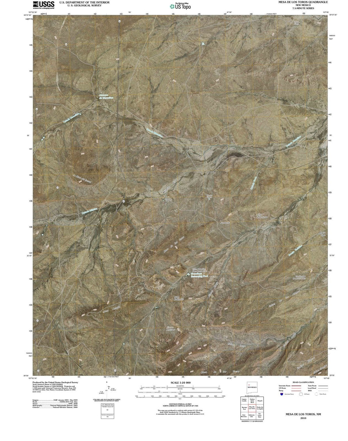 2010 Mesae Los Toros, NM - New Mexico - USGS Topographic Map