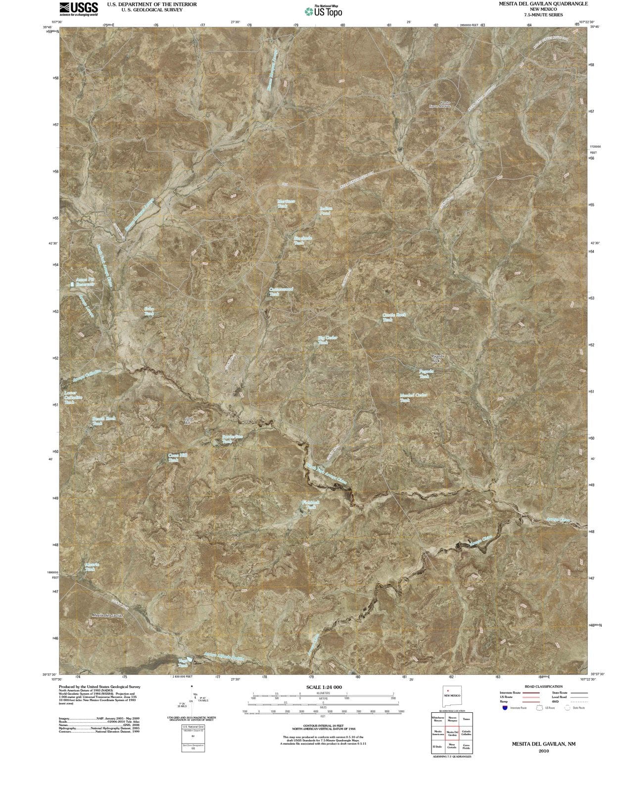 2010 Mesitael Gavilan, NM - New Mexico - USGS Topographic Map