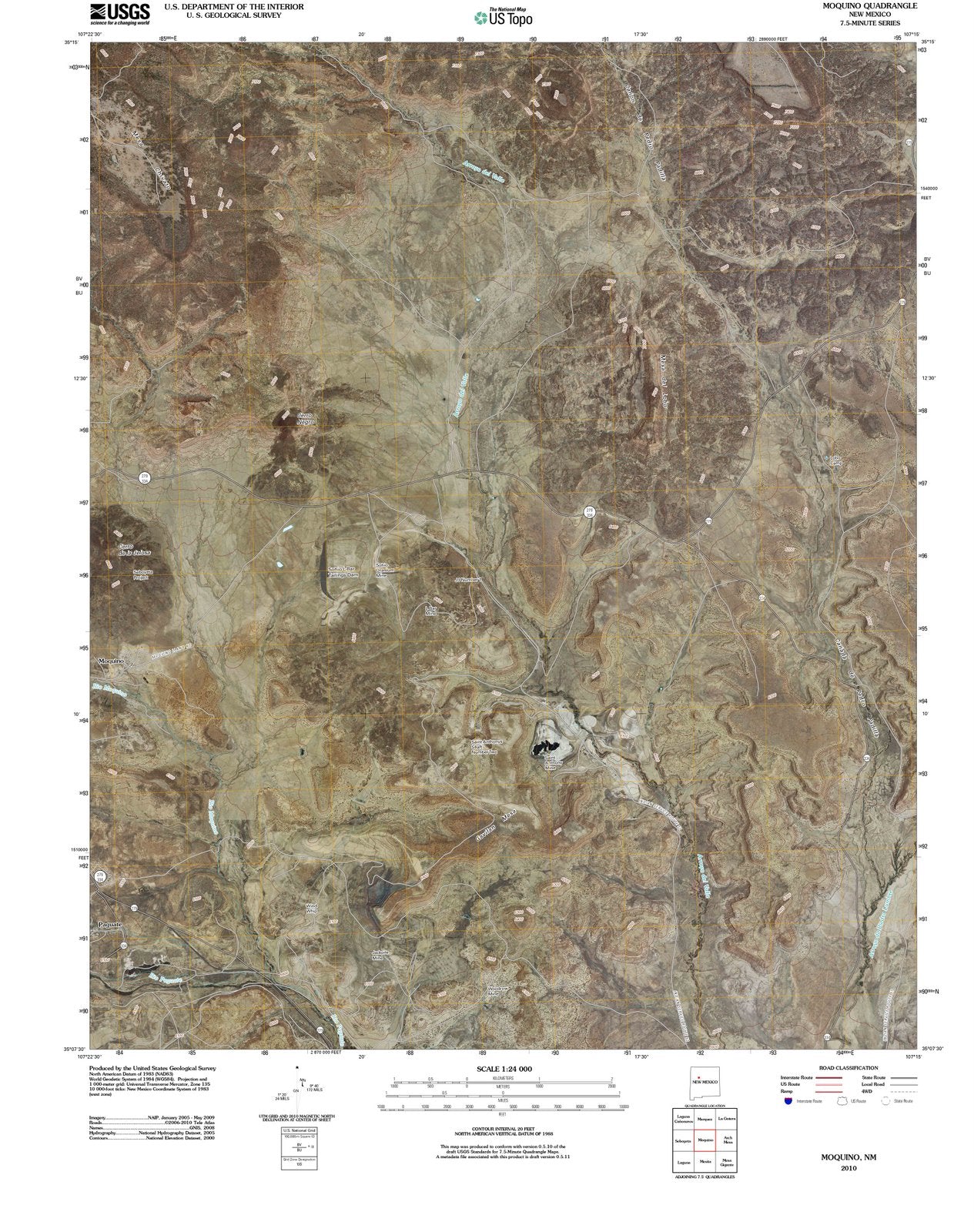 2010 Moquino, NM - New Mexico - USGS Topographic Map