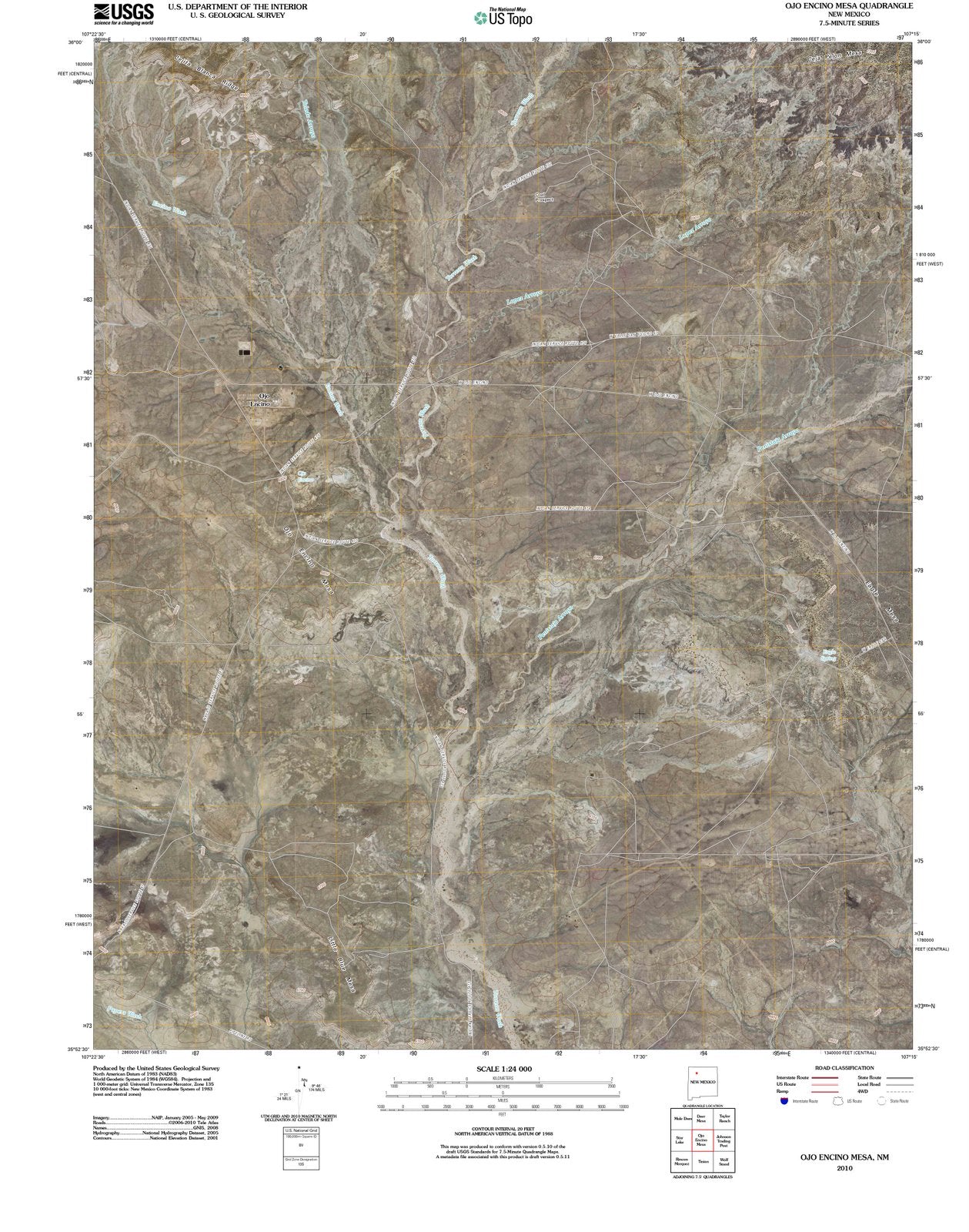 2010 Ojo Encino Mesa, NM - New Mexico - USGS Topographic Map