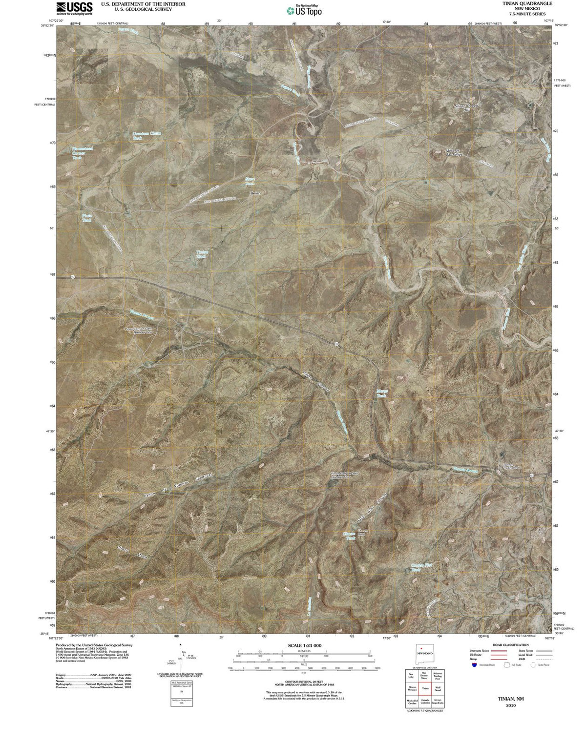 2010 Tinian, NM - New Mexico - USGS Topographic Map