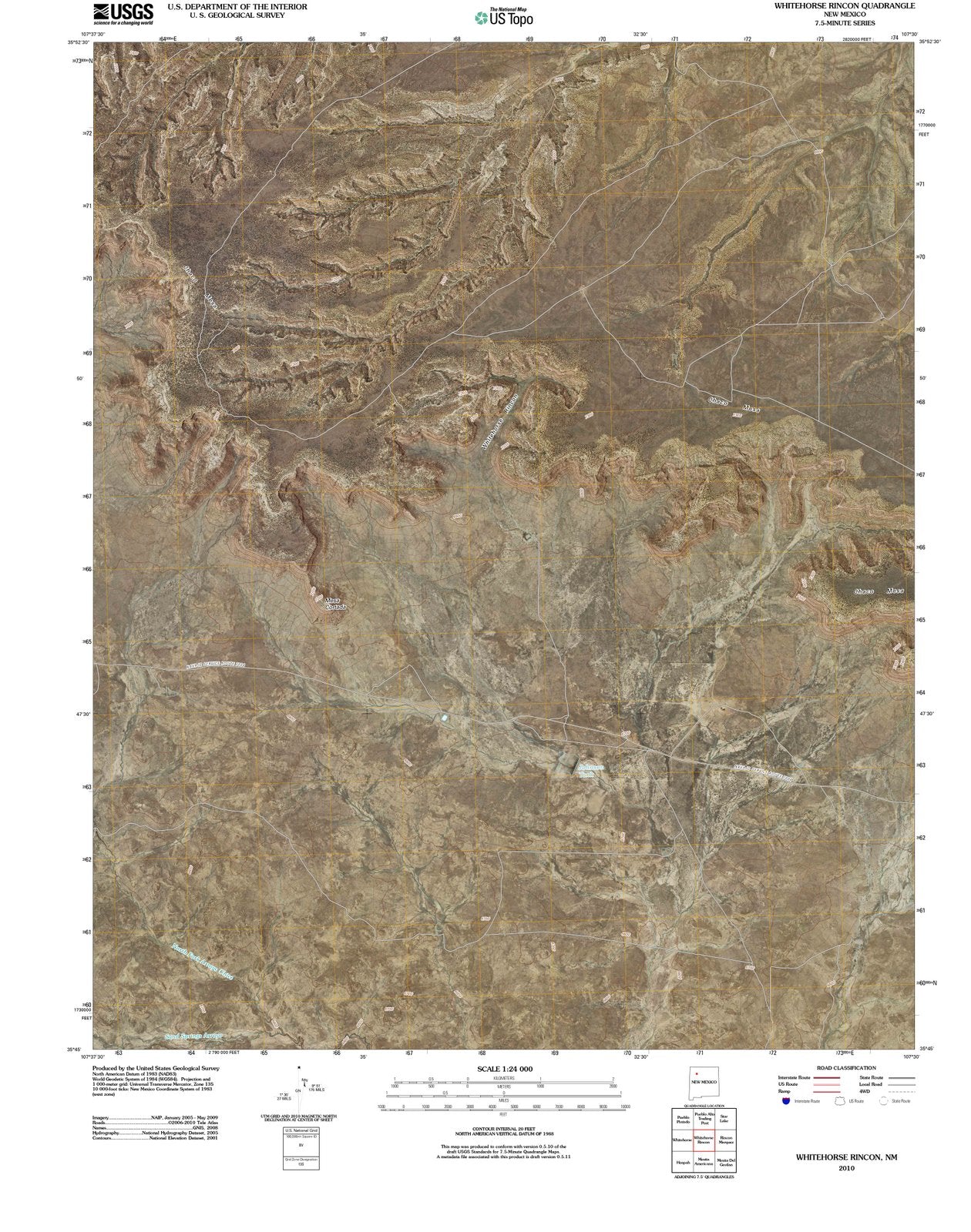 2010 Whitehorse Rincon, NM - New Mexico - USGS Topographic Map