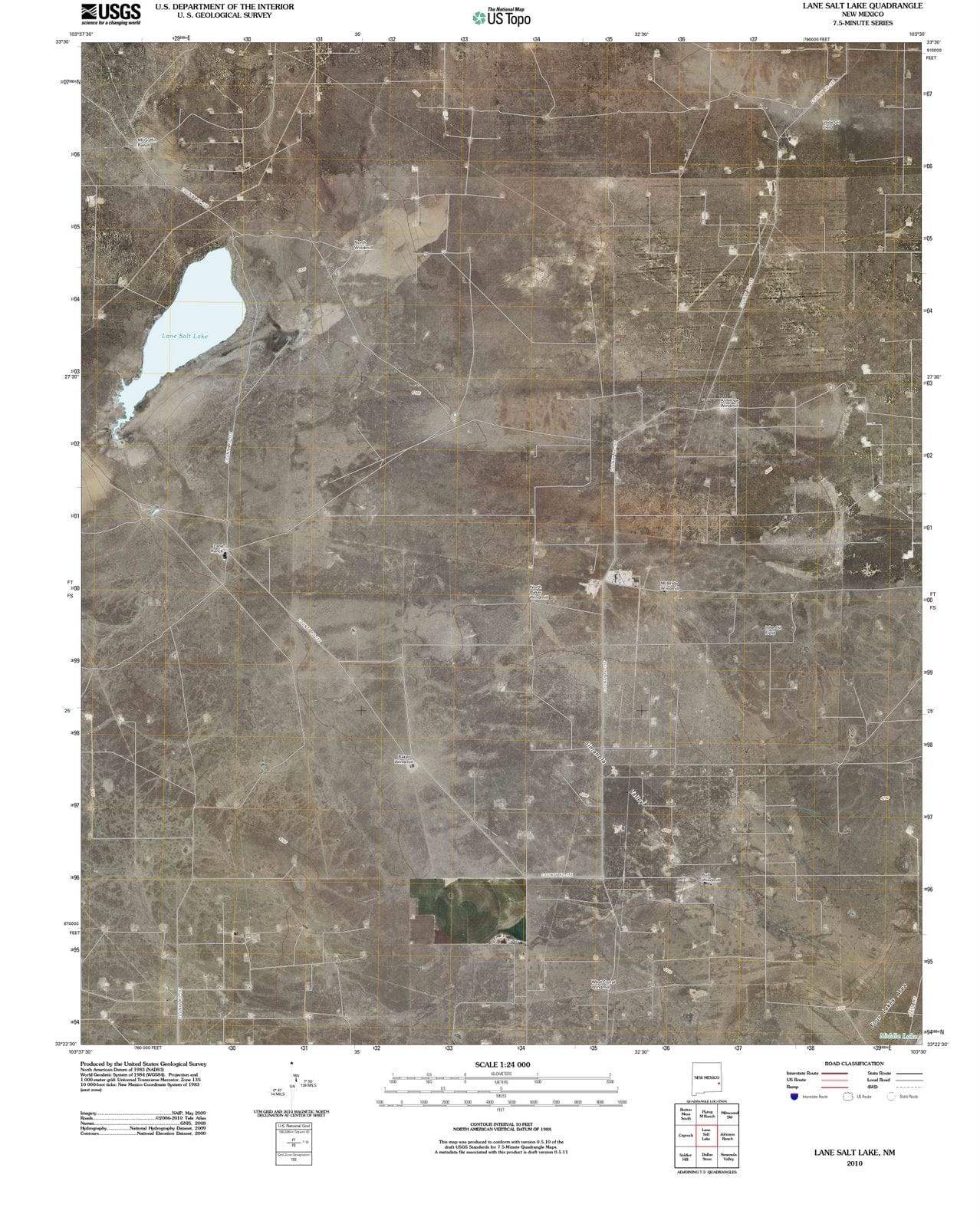 2010 Lane Salt Lake, NM - New Mexico - USGS Topographic Map