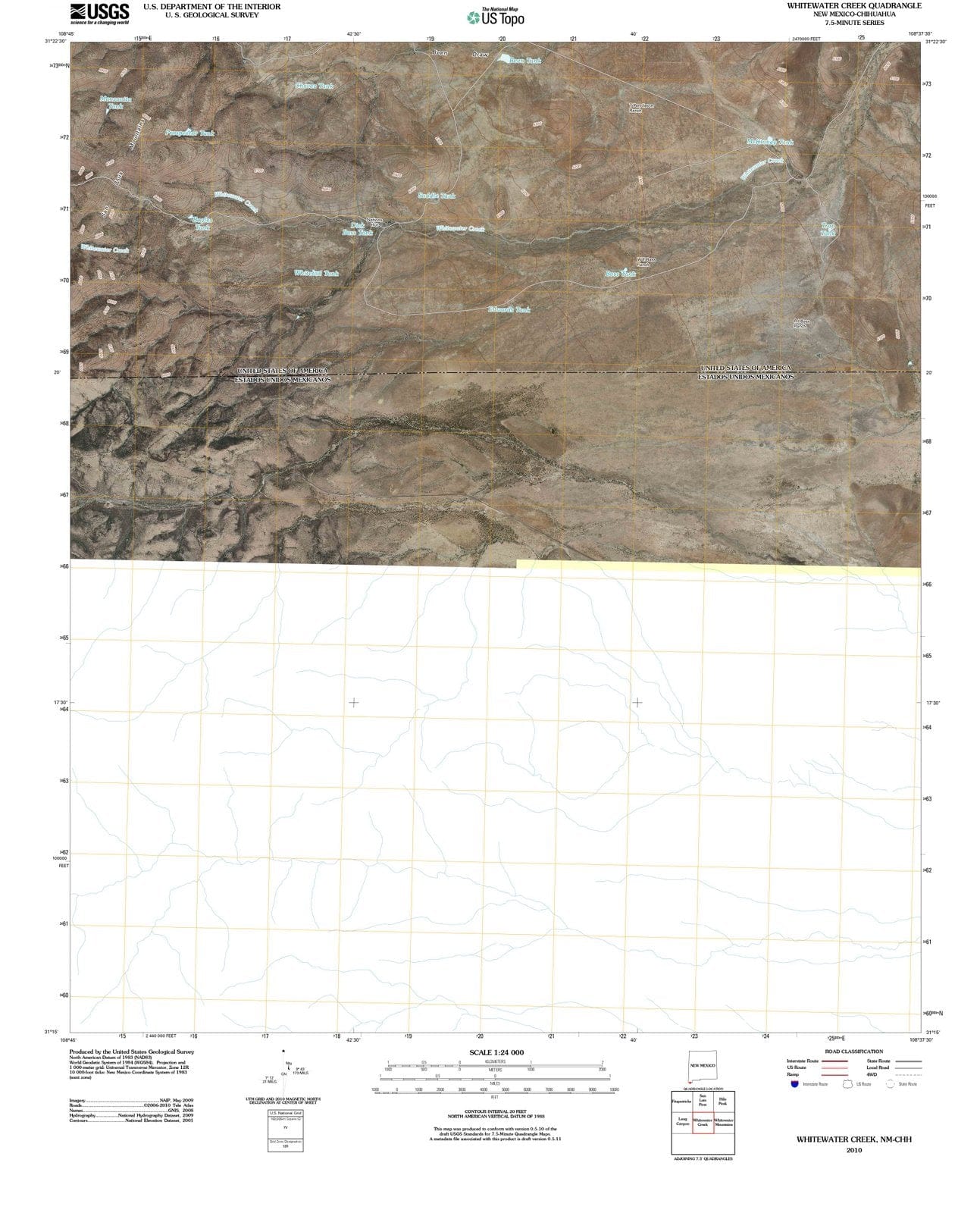 2010 Whitewater Creek, NM - New Mexico - USGS Topographic Map