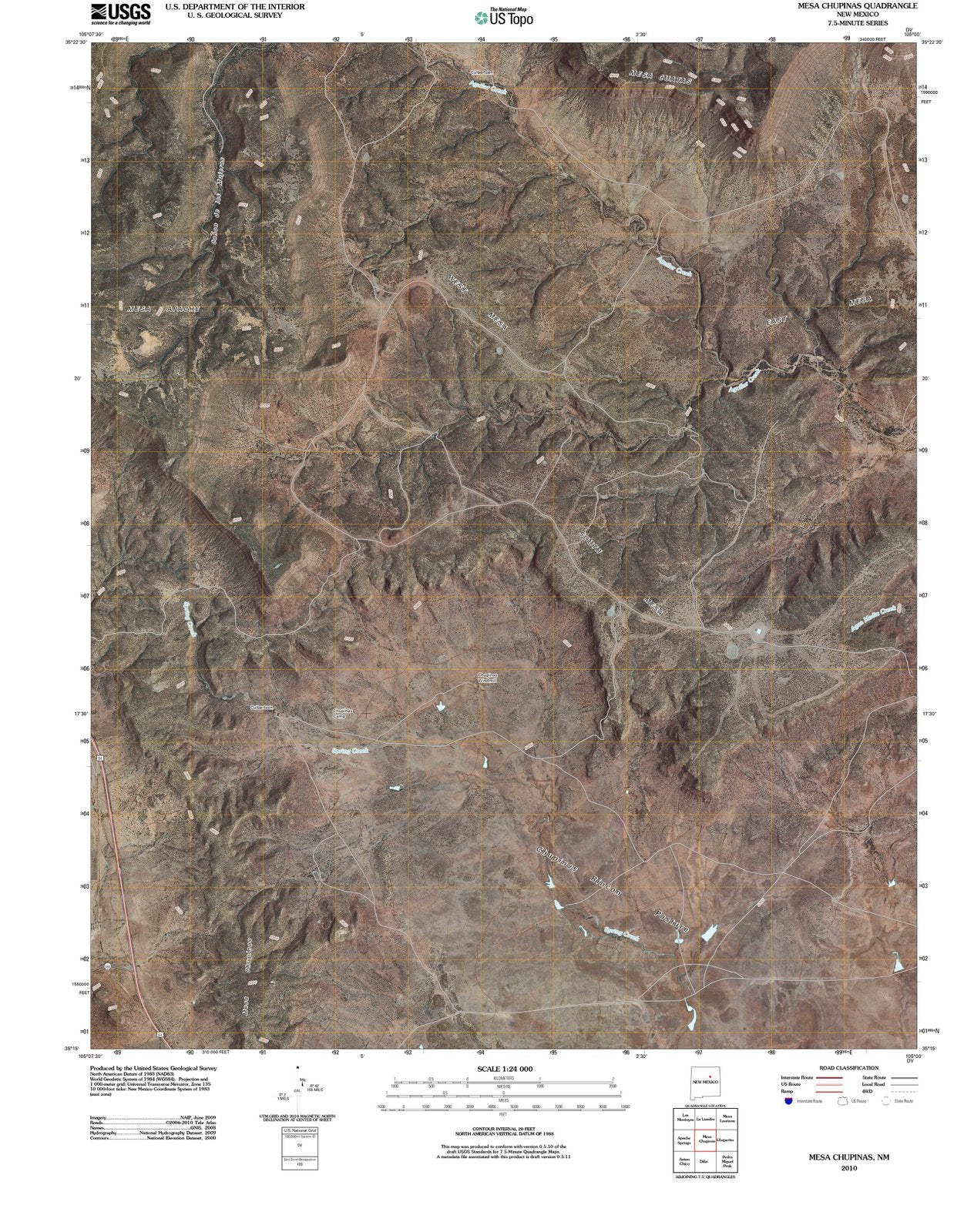 2010 Mesa Chupinas, NM - New Mexico - USGS Topographic Map