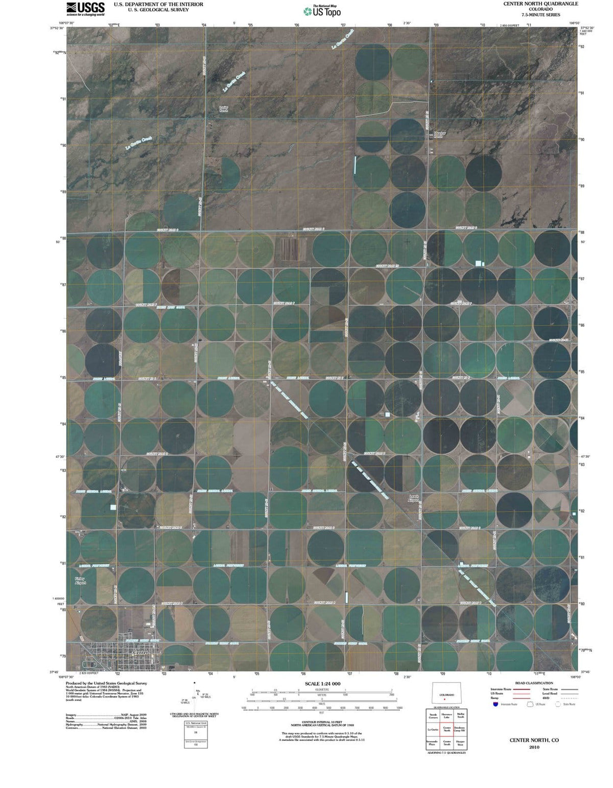 2010 Center North, CO - Colorado - USGS Topographic Map