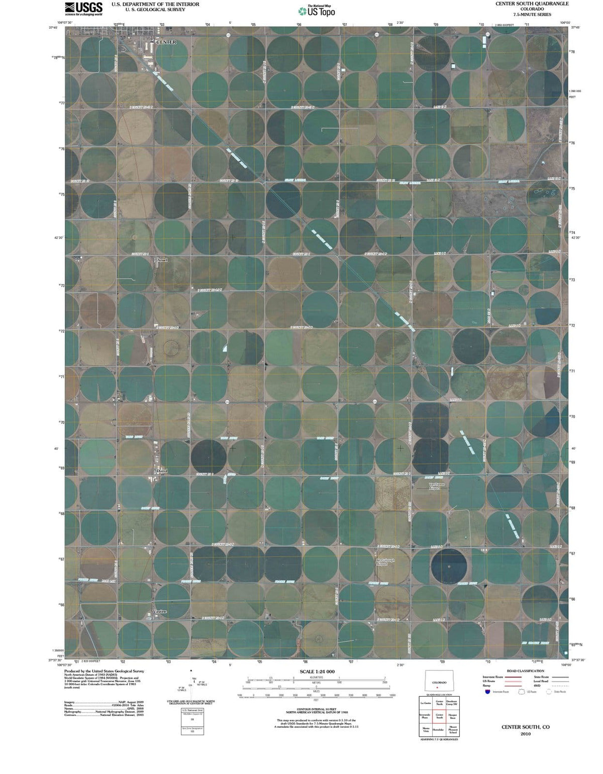 2010 Center South, CO - Colorado - USGS Topographic Map