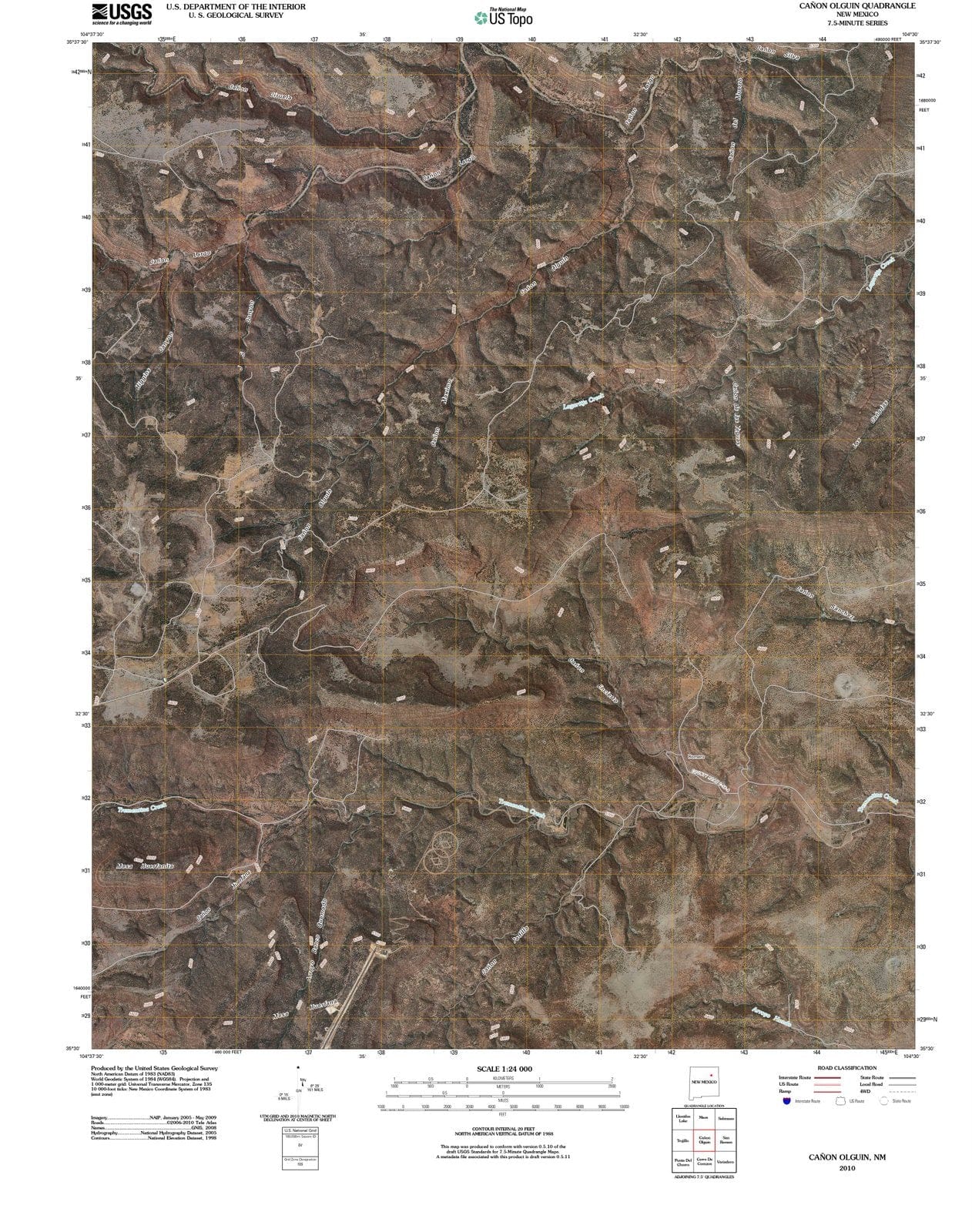 2010 Canon Olguin, NM - New Mexico - USGS Topographic Map