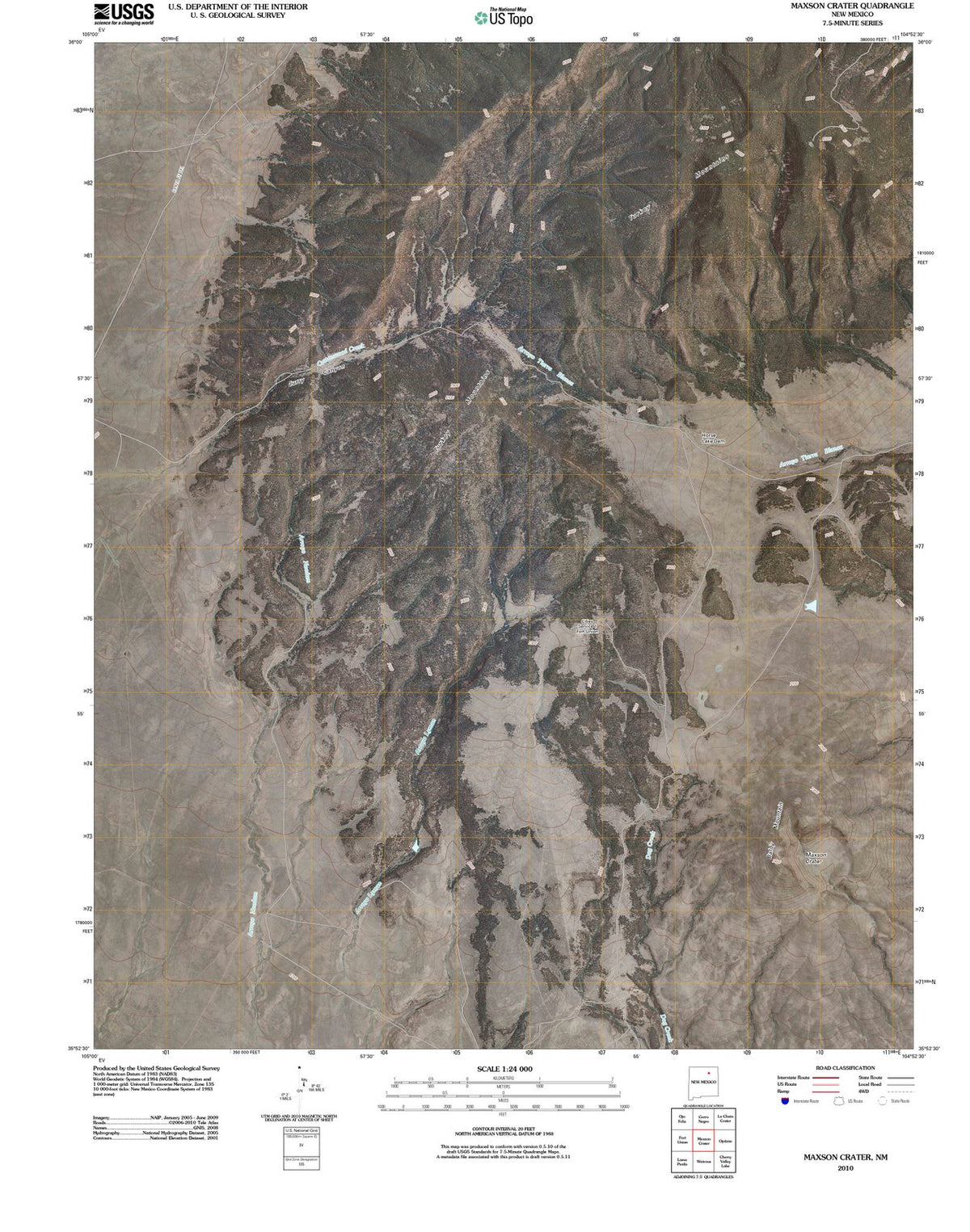2010 Maxson Crater, NM - New Mexico - USGS Topographic Map