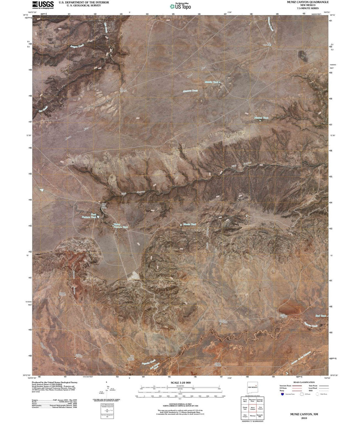 2010 Muniz Canyon, NM - New Mexico - USGS Topographic Map