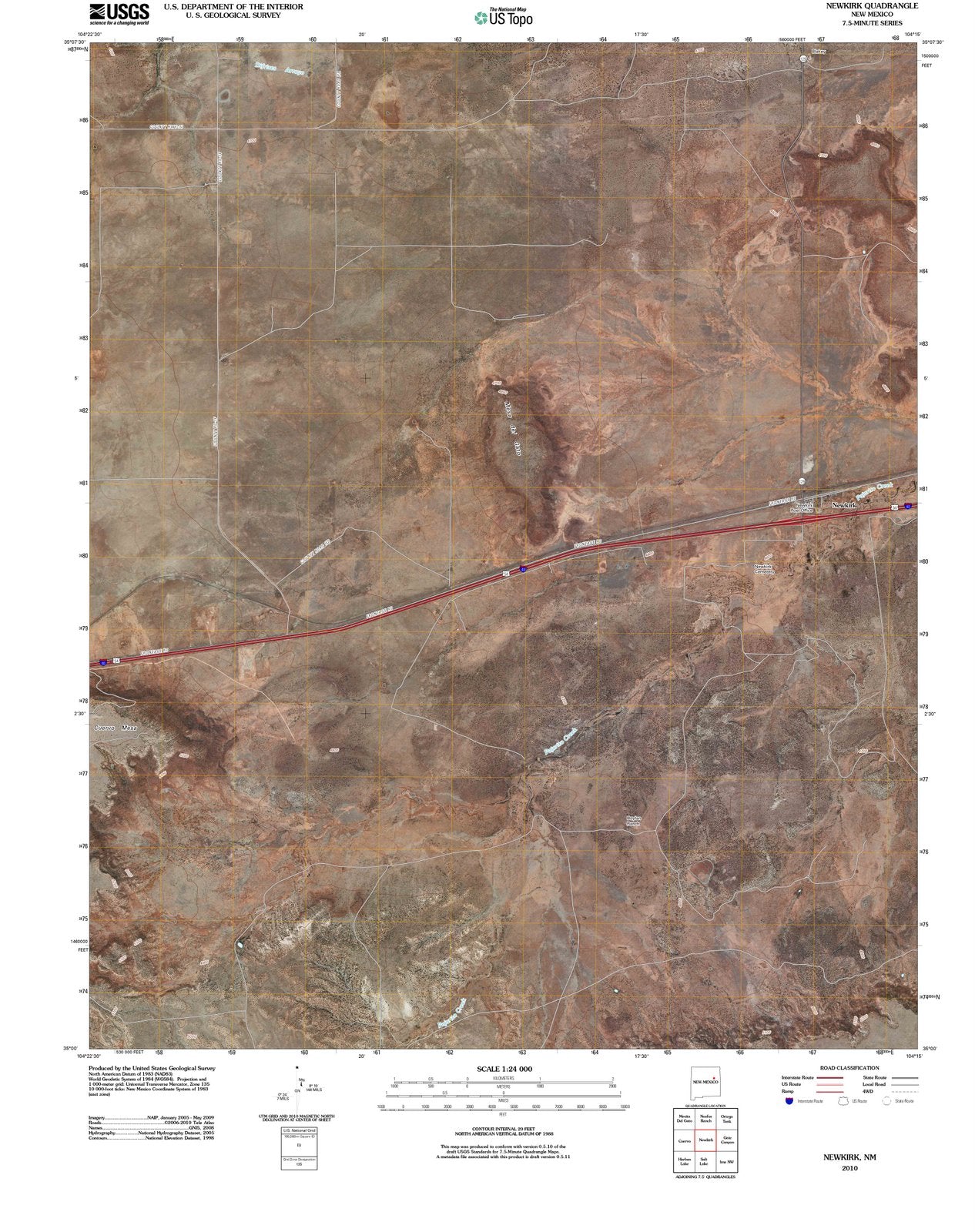 2010 Newkirk, NM - New Mexico - USGS Topographic Map