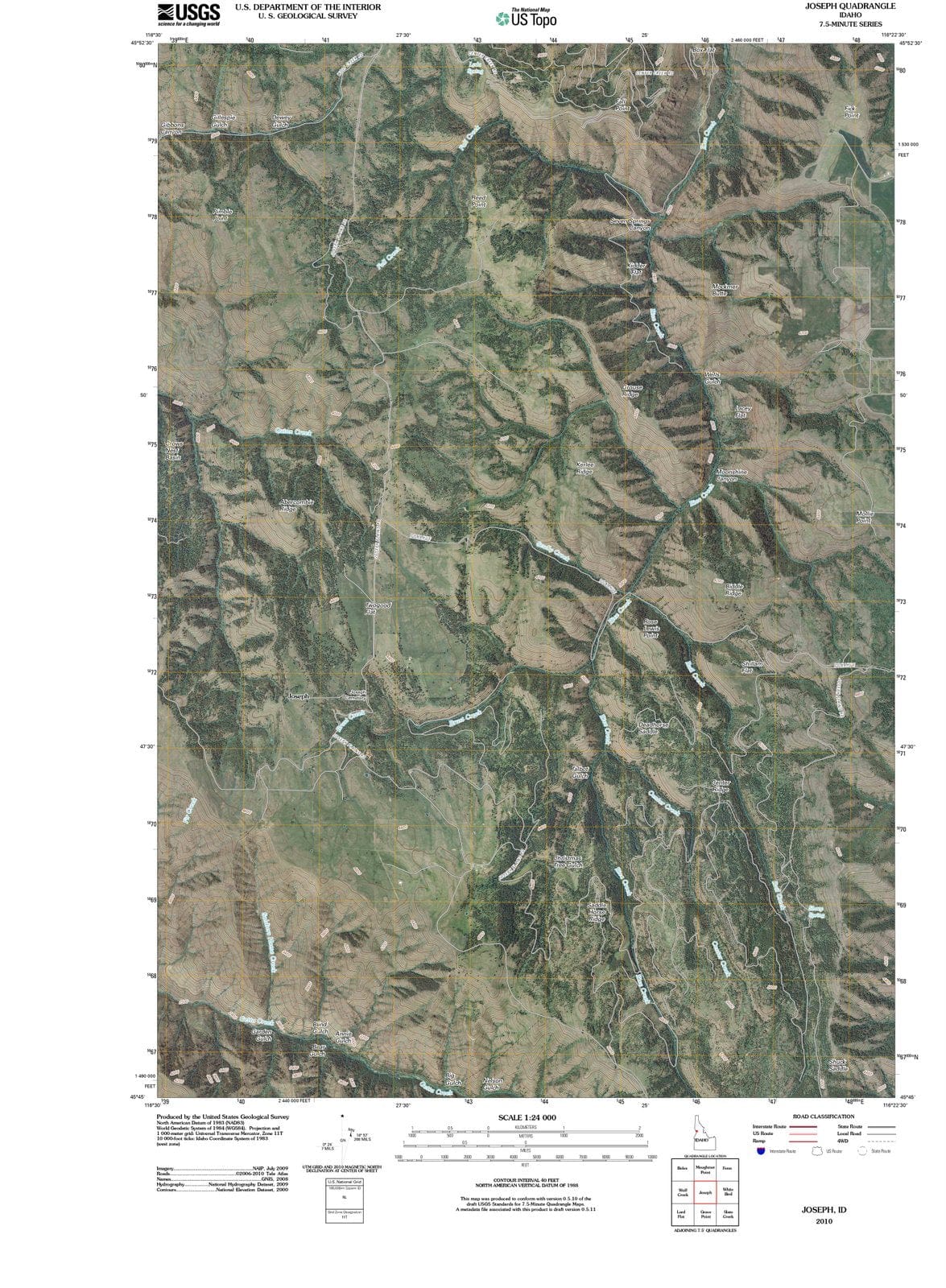2010 Joseph, ID - Idaho - USGS Topographic Map