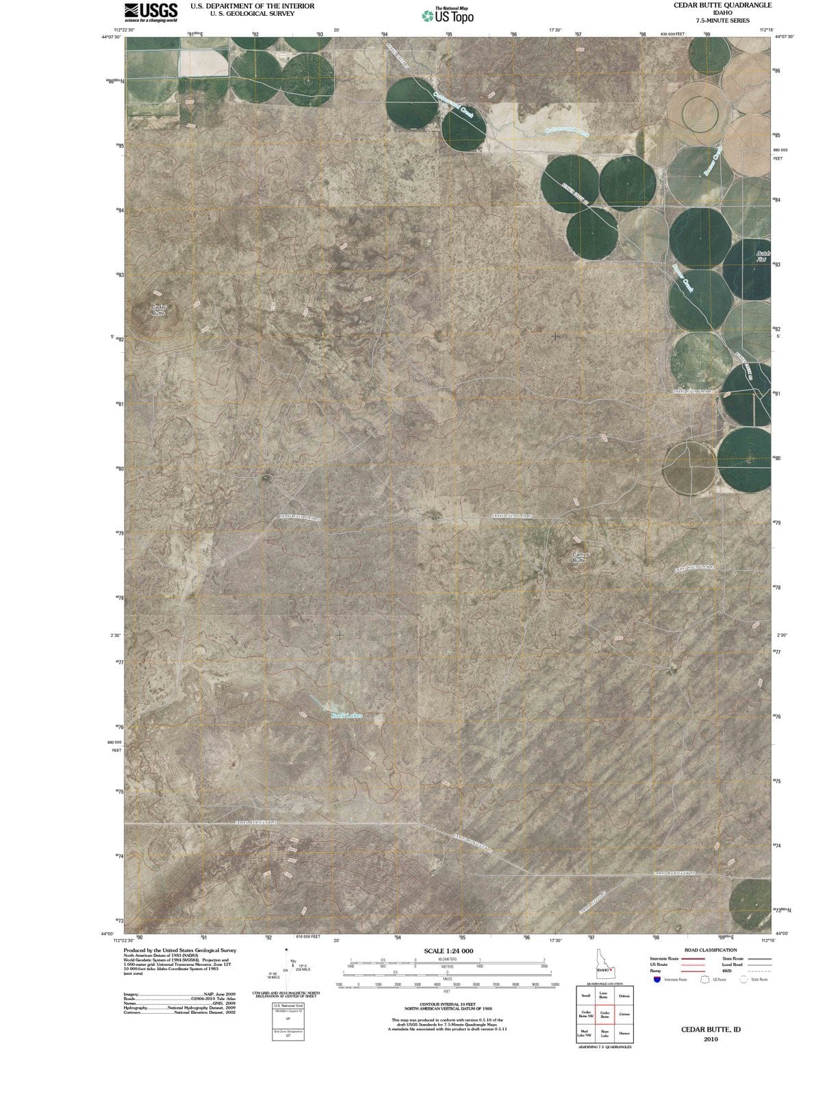 2010 Cedar Butte, ID - Idaho - USGS Topographic Map