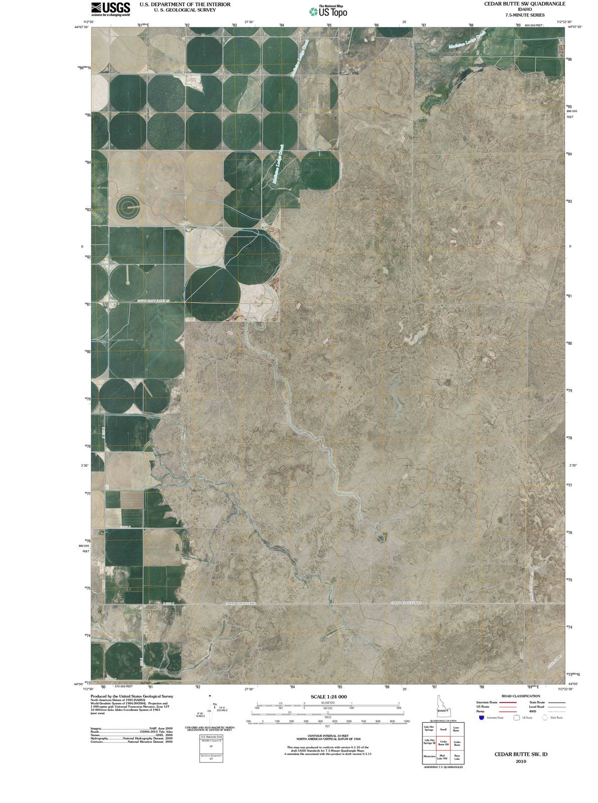 2010 Cedar Butte, ID - Idaho - USGS Topographic Map v2