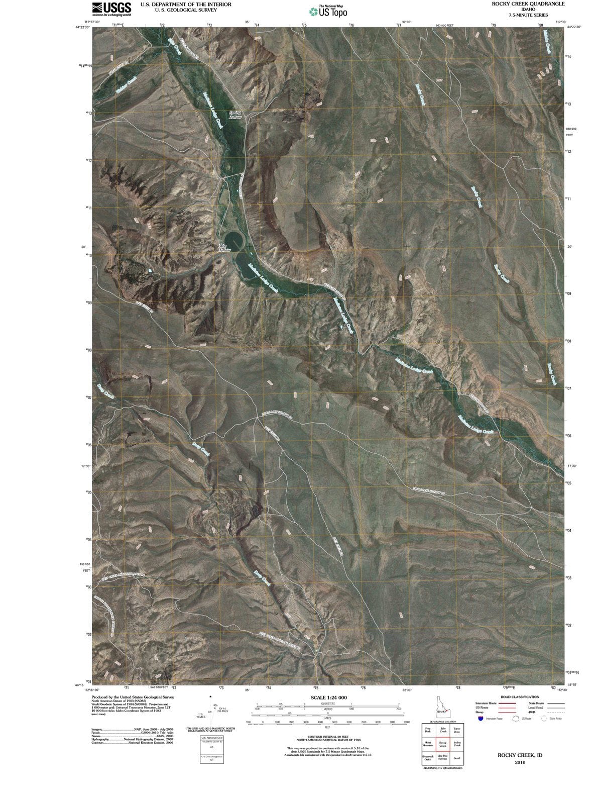 2010 Rocky Creek, ID - Idaho - USGS Topographic Map
