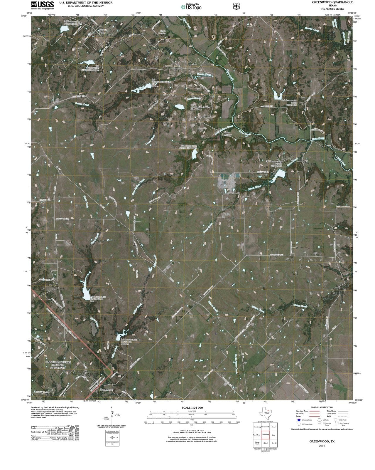 2010 Greenwood, TX - Texas - USGS Topographic Map