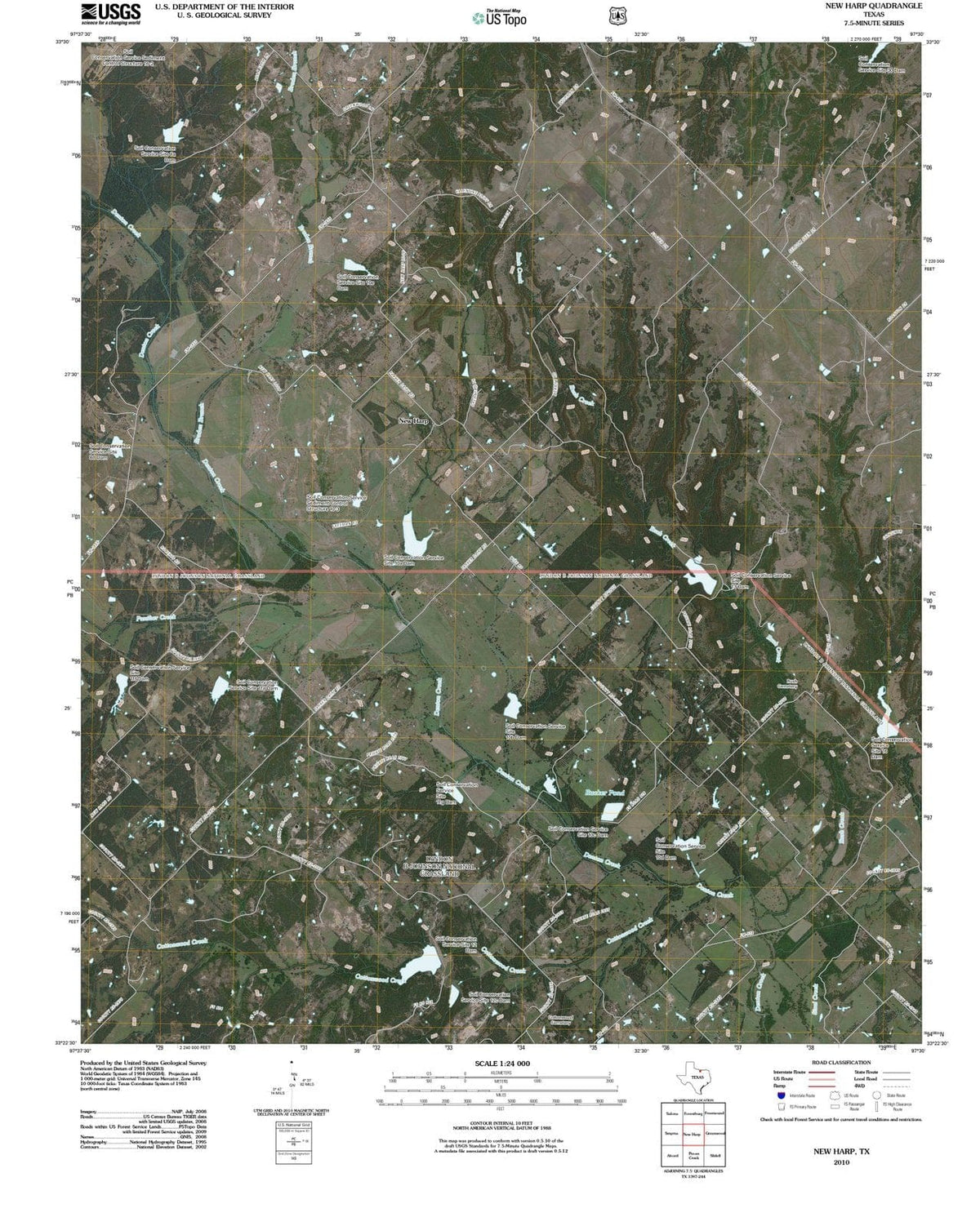 2010 New Harp, TX - Texas - USGS Topographic Map