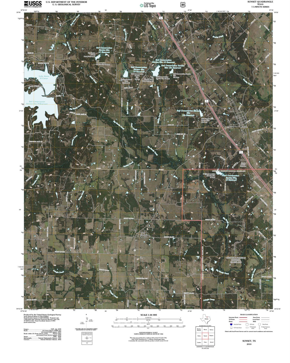 2010 Sunset, TX - Texas - USGS Topographic Map