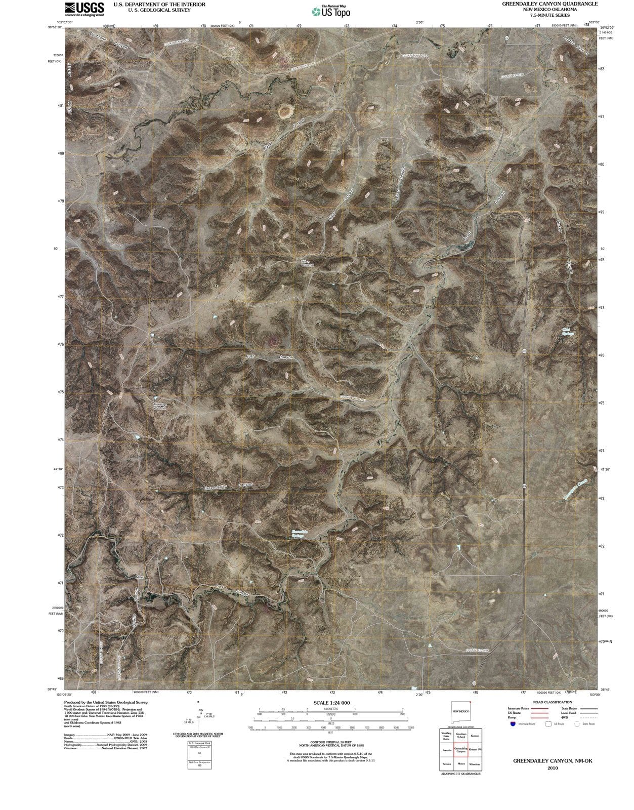 2010 Greendailey Canyon, NM - New Mexico - USGS Topographic Map