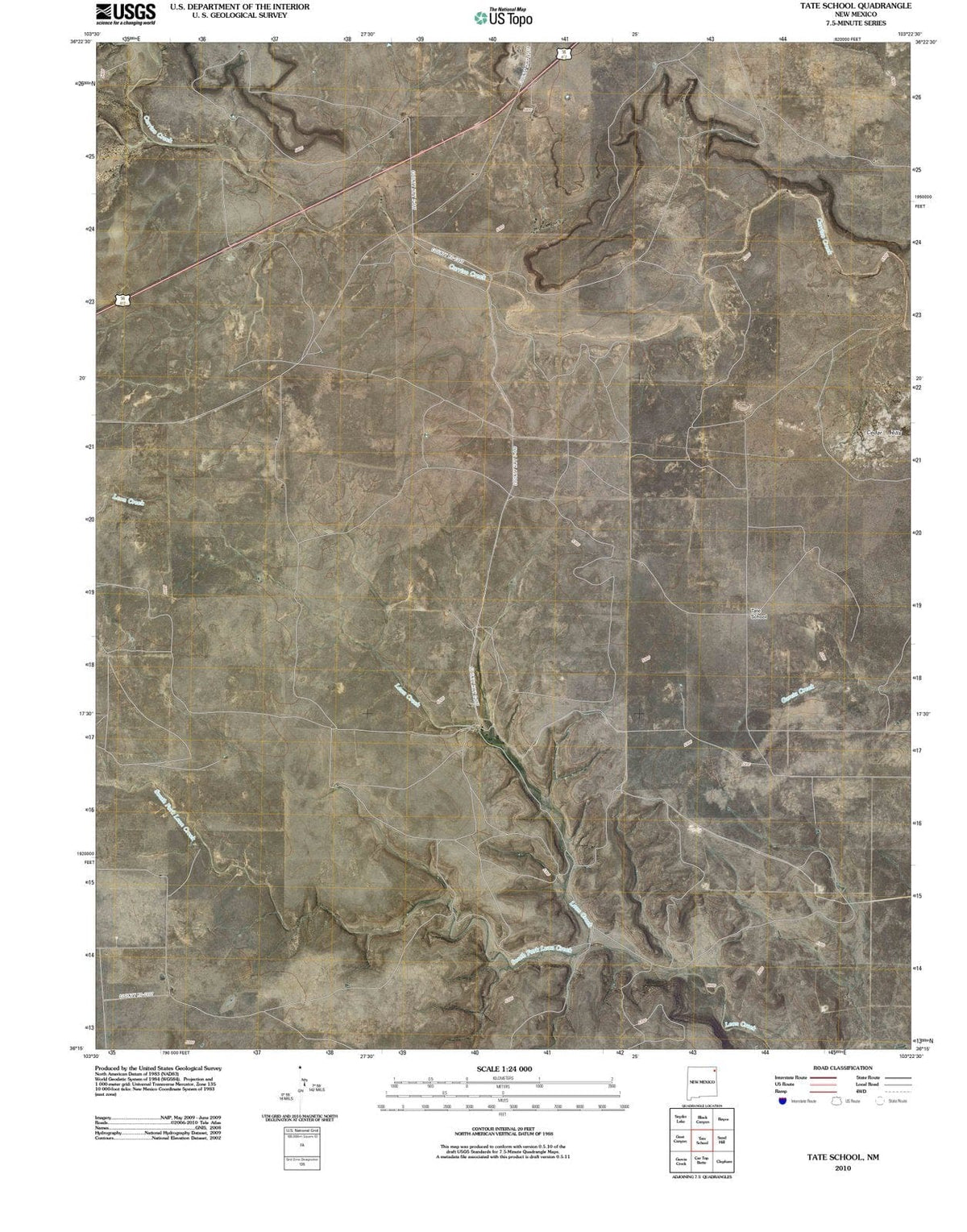 2010 Tate School, NM - New Mexico - USGS Topographic Map