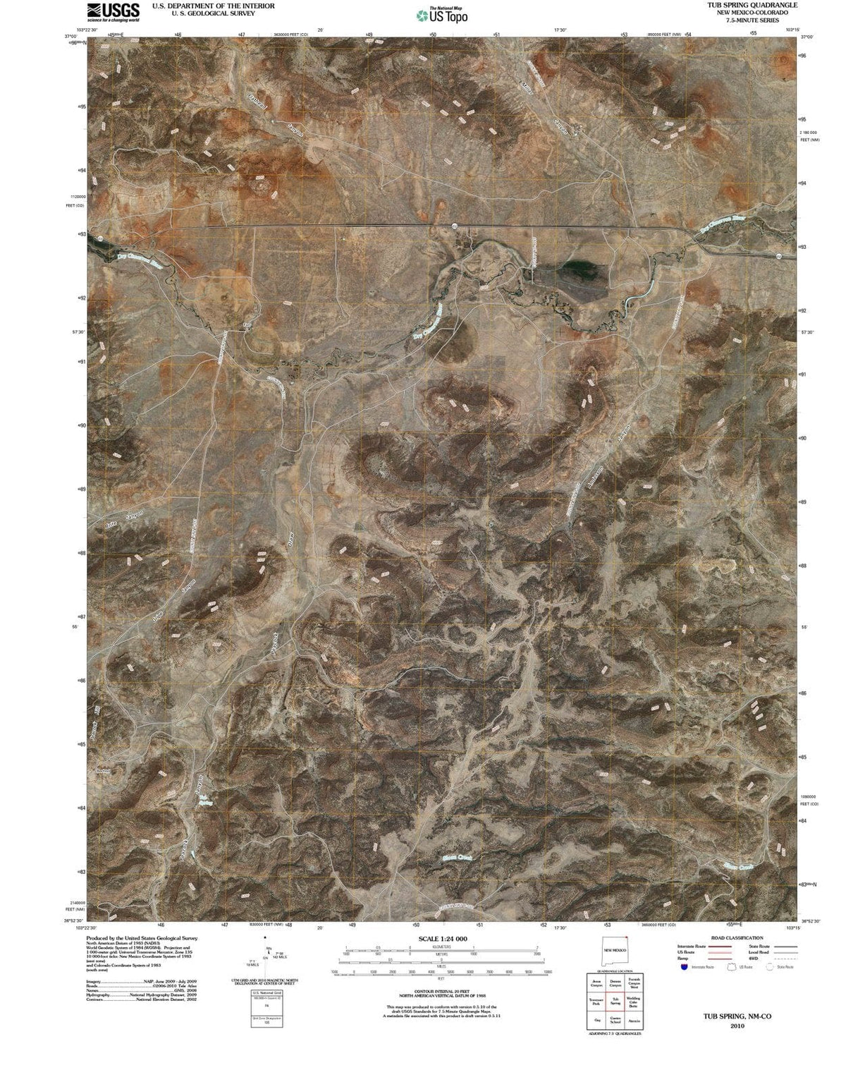 2010 Tub Spring, NM - New Mexico - USGS Topographic Map