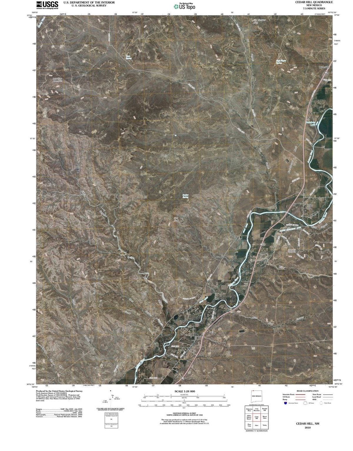 2010 Cedar Hill, NM - New Mexico - USGS Topographic Map