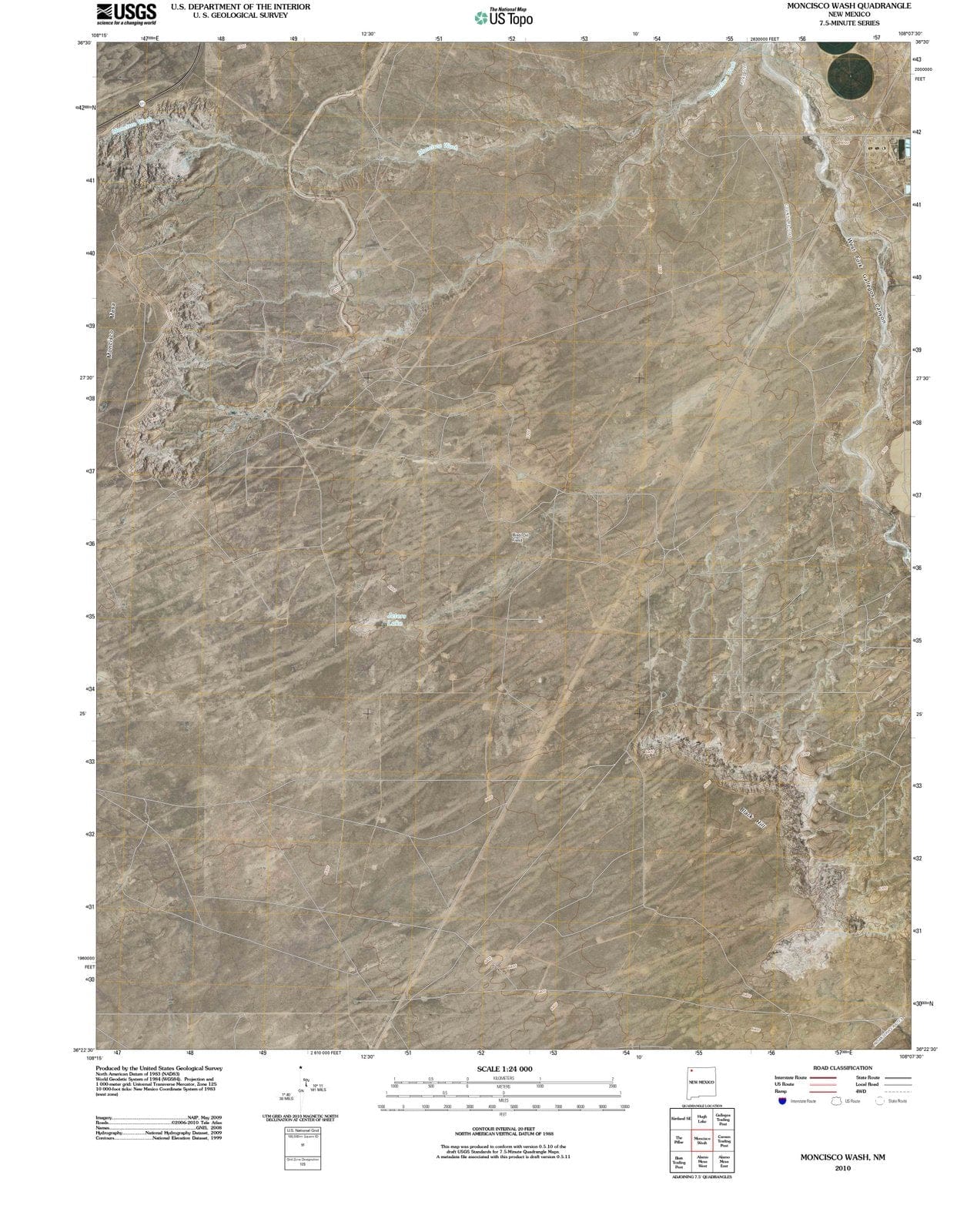 2010 Moncisco Wash, NM - New Mexico - USGS Topographic Map