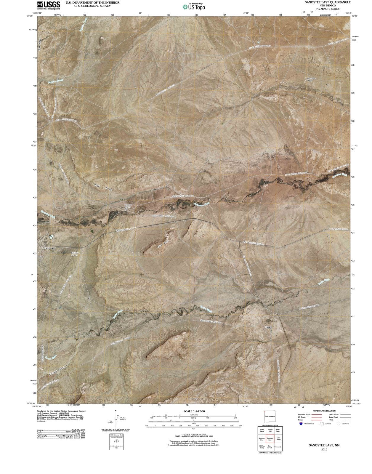 2010 Sanostee East, NM - New Mexico - USGS Topographic Map