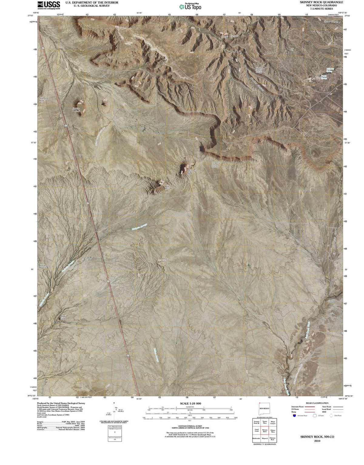 2010 Skinney Rock, NM - New Mexico - USGS Topographic Map