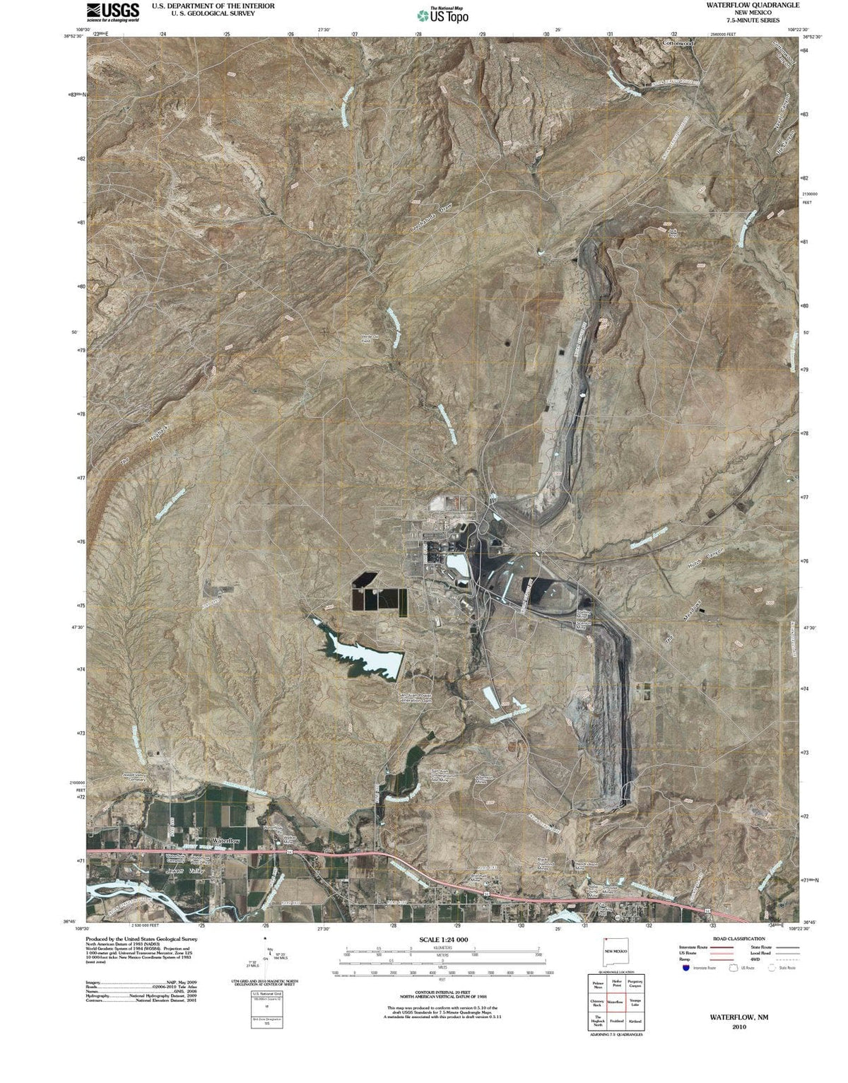 2010 Waterflow, NM - New Mexico - USGS Topographic Map