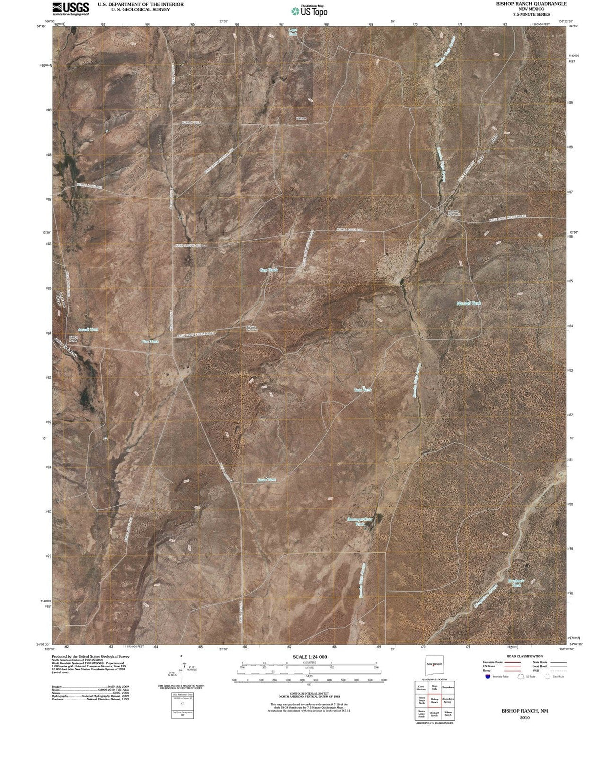 2010 Bishop Ranch, NM - New Mexico - USGS Topographic Map