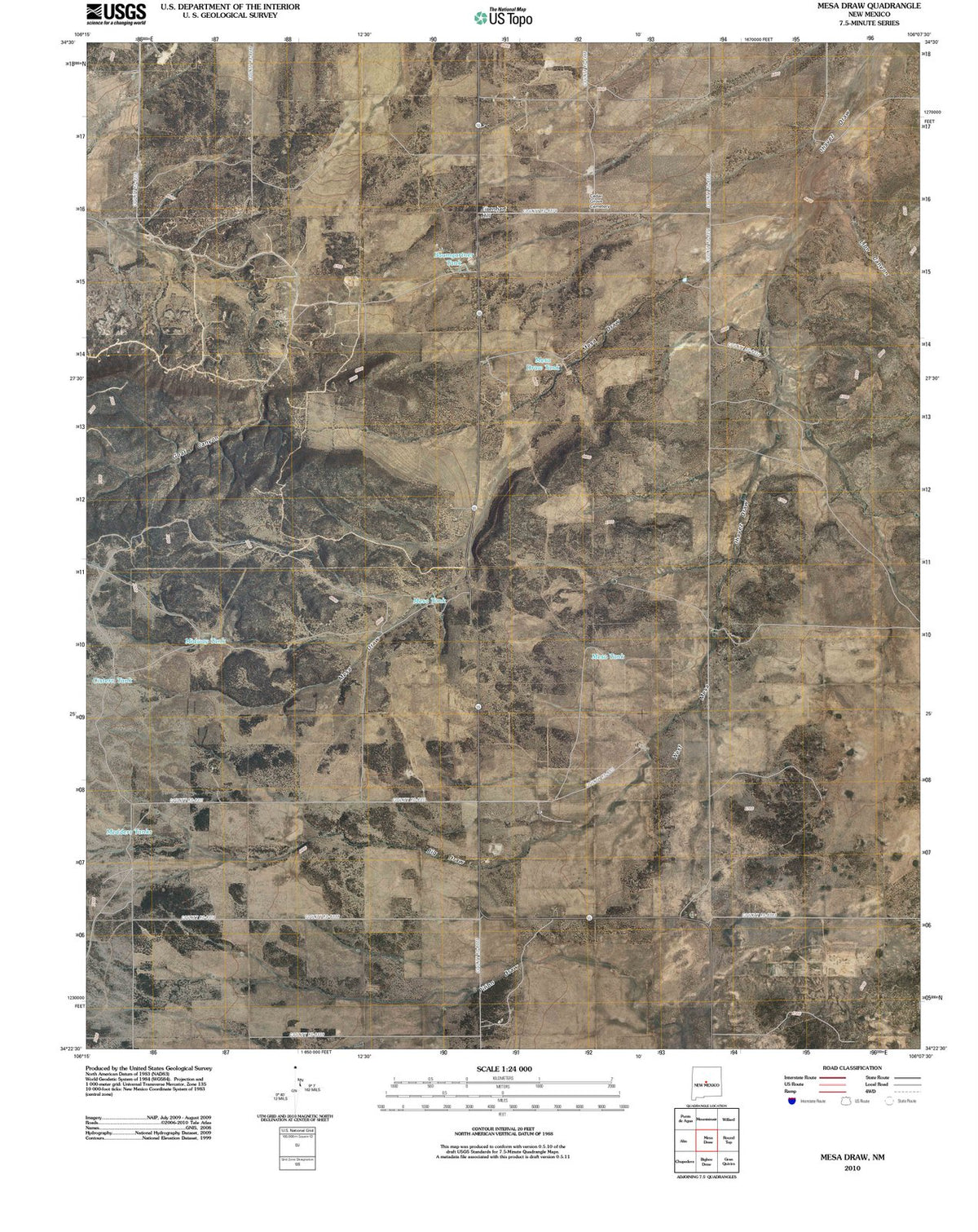 2010 Mesaraw, NM - New Mexico - USGS Topographic Map