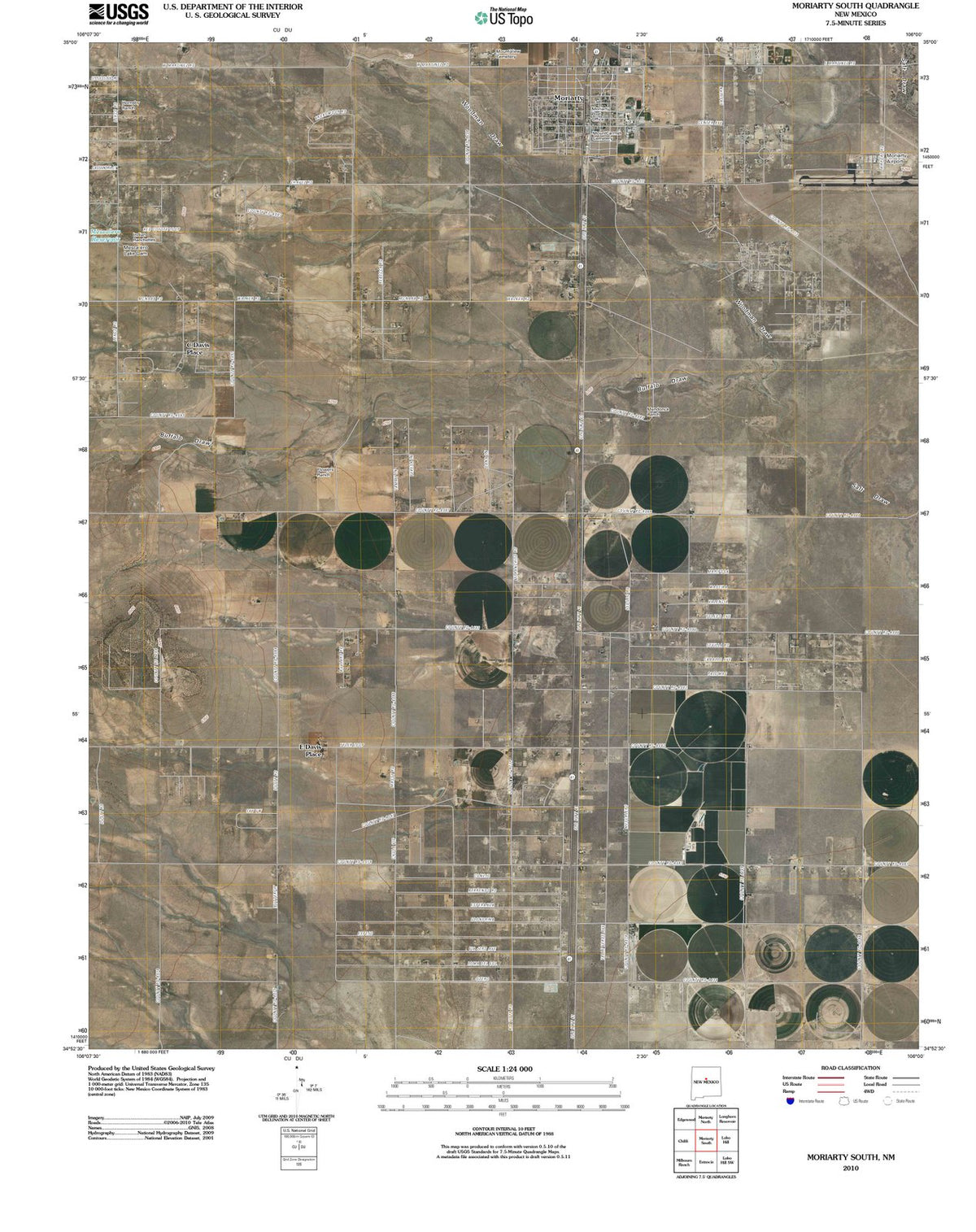 2010 Moriarty South, NM - New Mexico - USGS Topographic Map