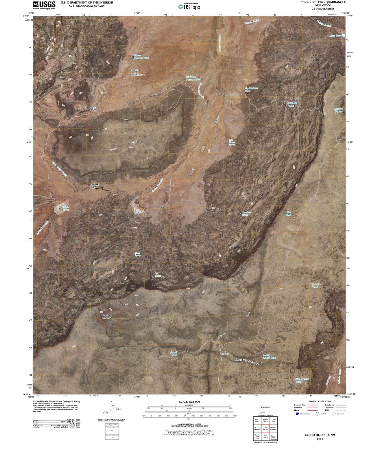 2010 Cerroel Oro, NM - New Mexico - USGS Topographic Map