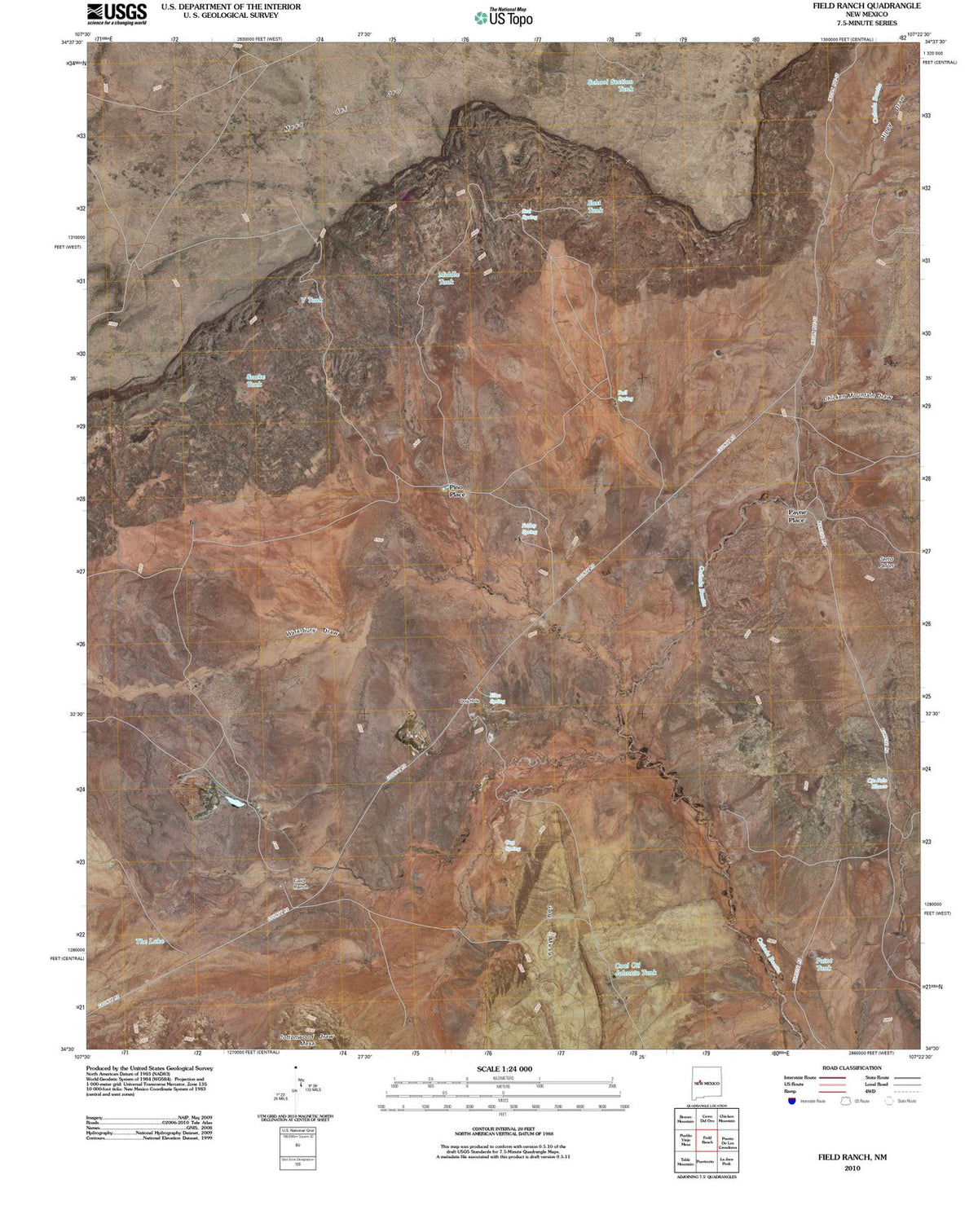 2010 Field Ranch, NM - New Mexico - USGS Topographic Map