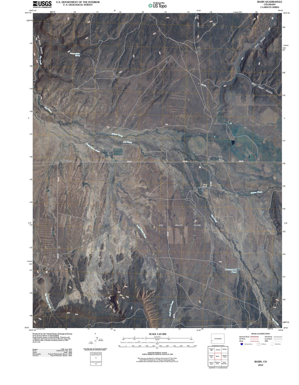 2010 Basin, CO - Colorado - USGS Topographic Map