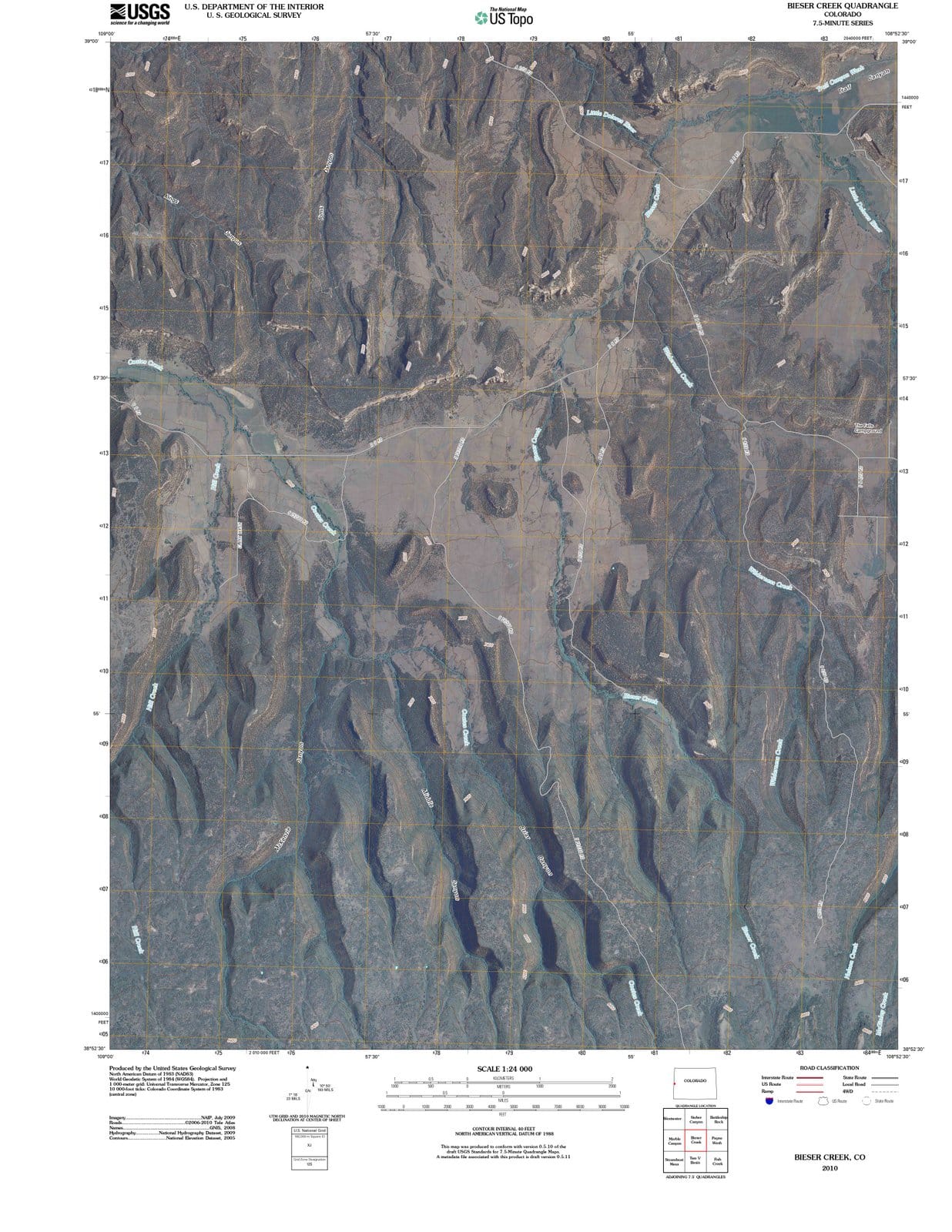 2010 Bieser Creek, CO - Colorado - USGS Topographic Map