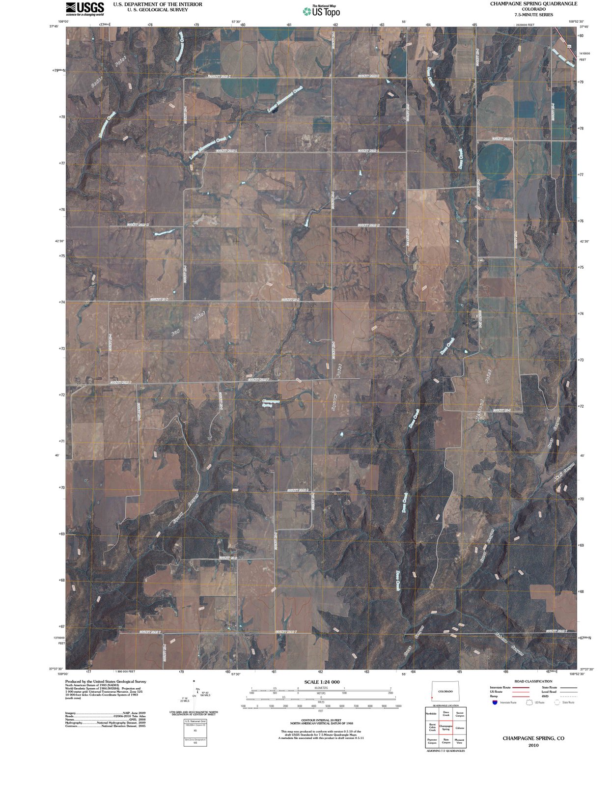 2010 Champagne Spring, CO - Colorado - USGS Topographic Map