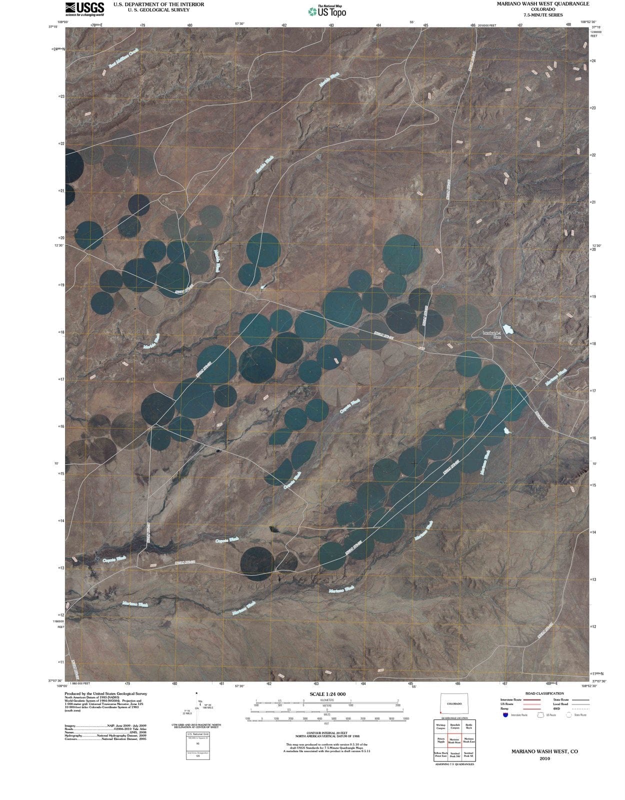 2010 Mariano Wash West, CO - Colorado - USGS Topographic Map
