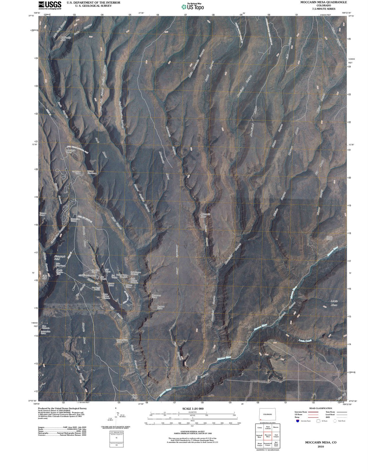 2010 Moccasin Mesa, CO - Colorado - USGS Topographic Map
