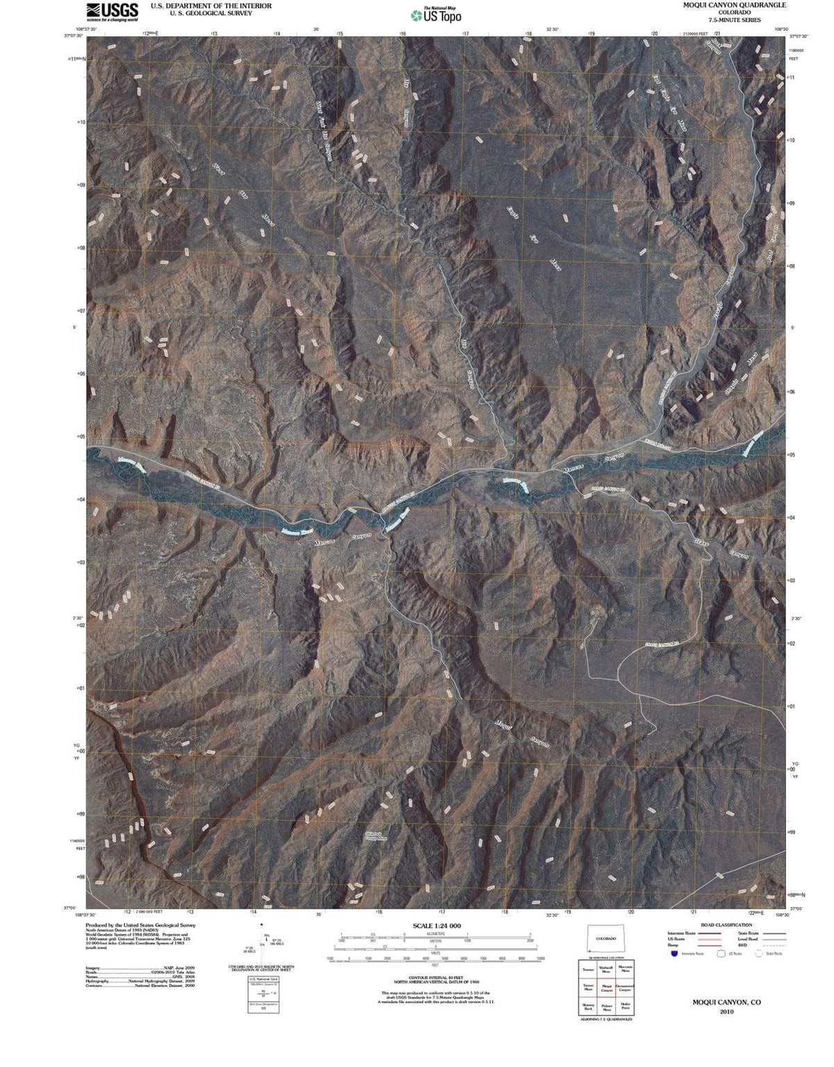 2010 Moqui Canyon, CO - Colorado - USGS Topographic Map