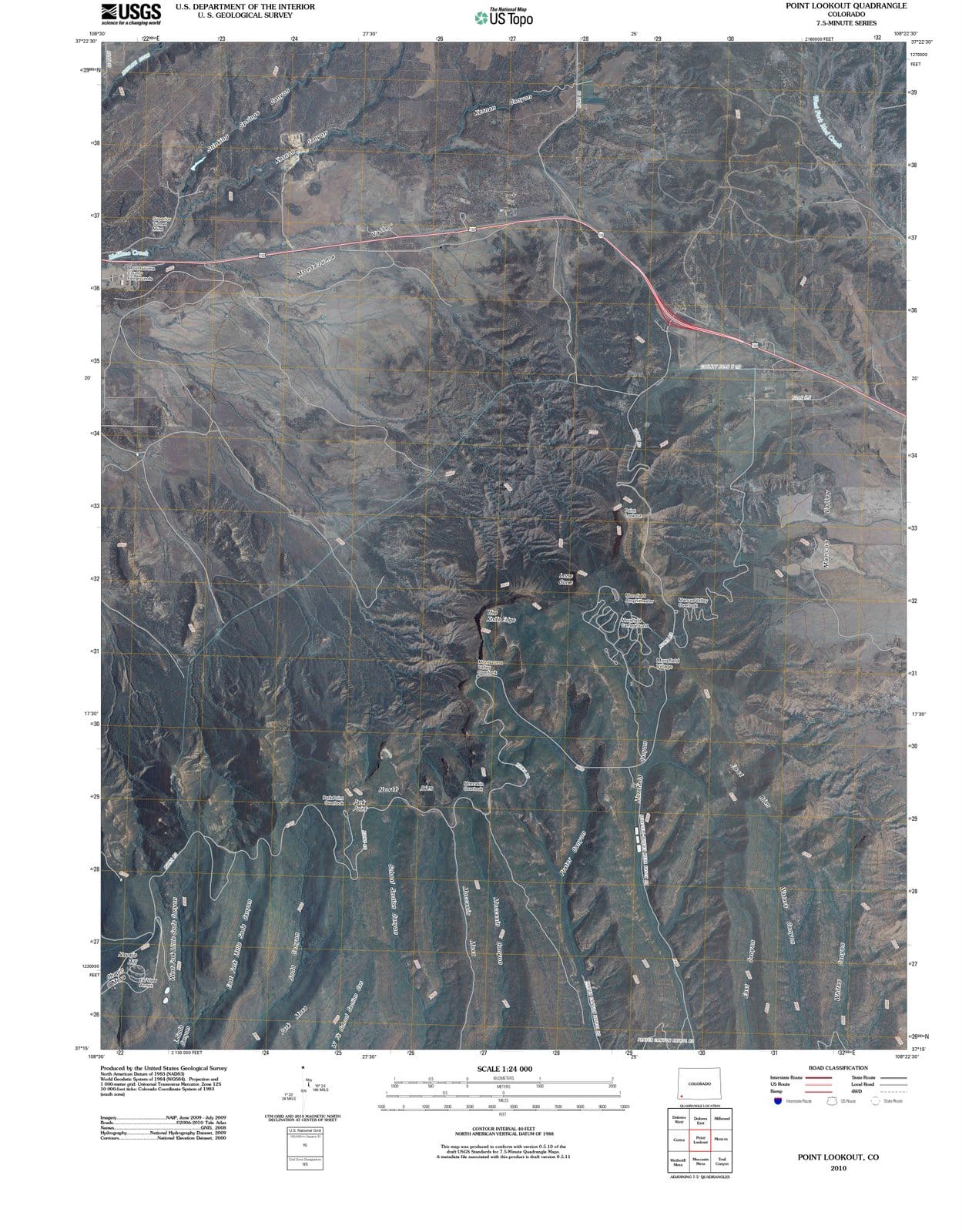 2010 Point Lookout, CO - Colorado - USGS Topographic Map