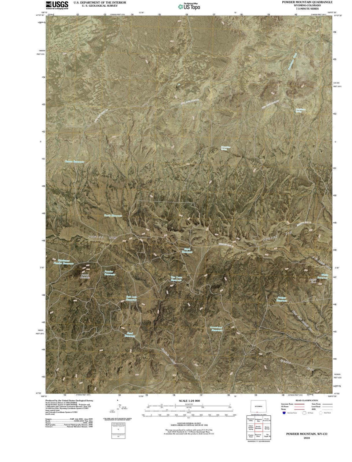 2010 Powder Mountain, WY - Wyoming - USGS Topographic Map