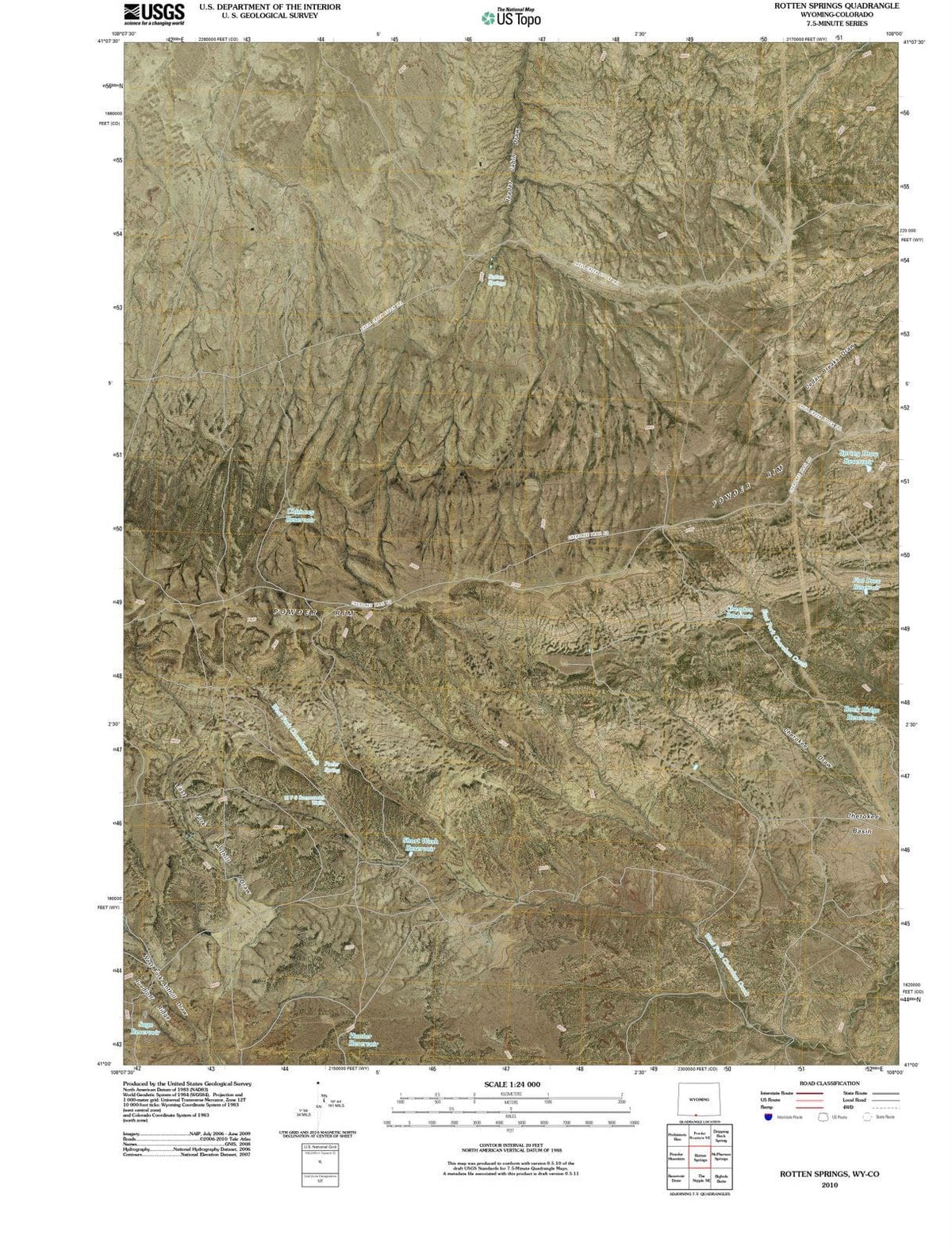 2010 Rotten Springs, WY - Wyoming - USGS Topographic Map