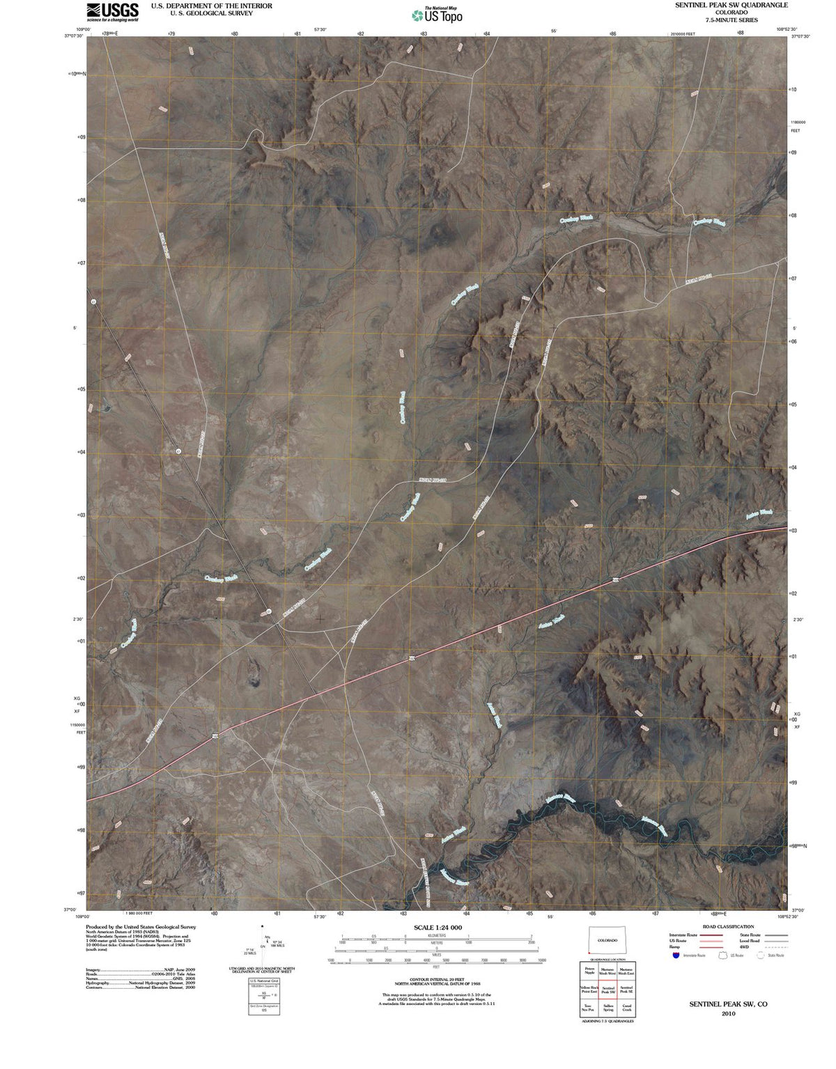 2010 Sentinel Peak, CO - Colorado - USGS Topographic Map v2