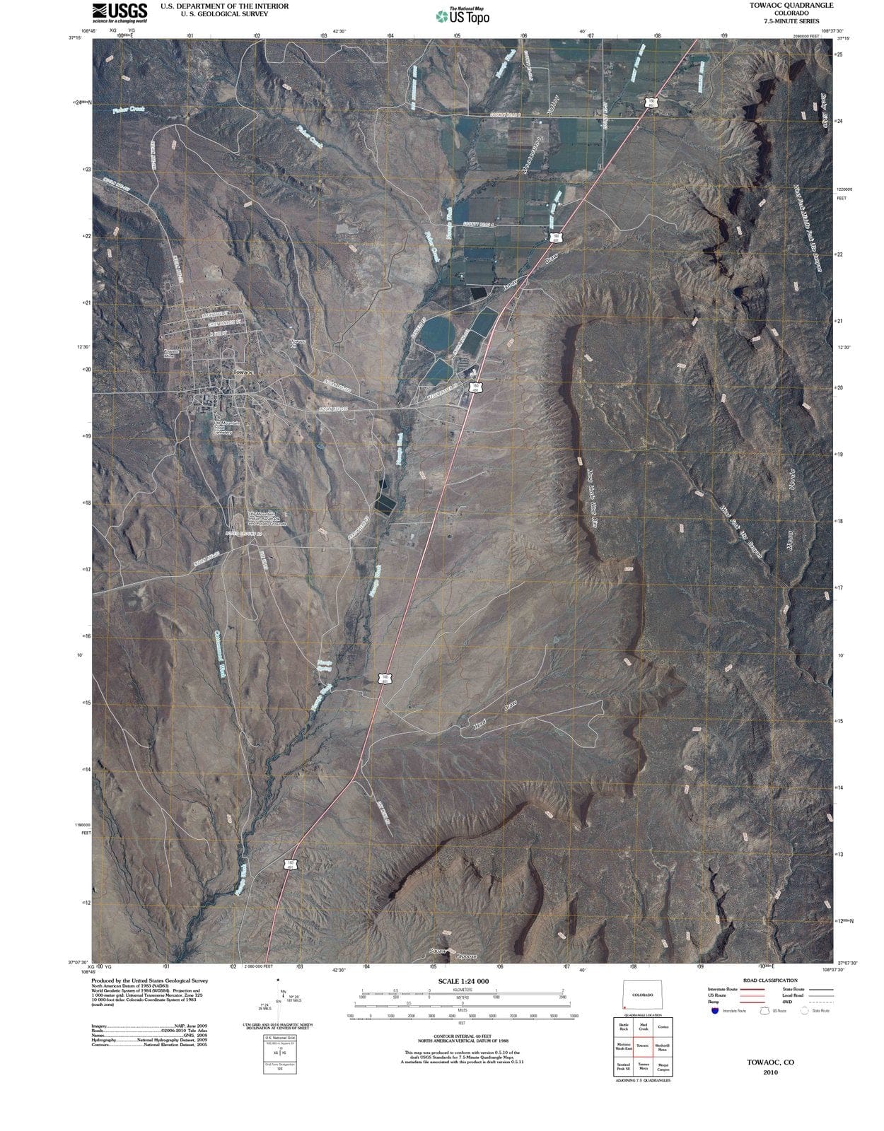 2010 Towaoc, CO - Colorado - USGS Topographic Map