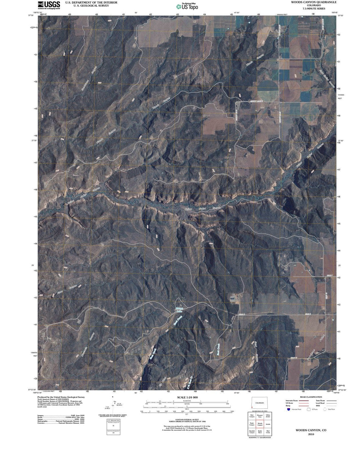 2010 Woods Canyon, CO - Colorado - USGS Topographic Map