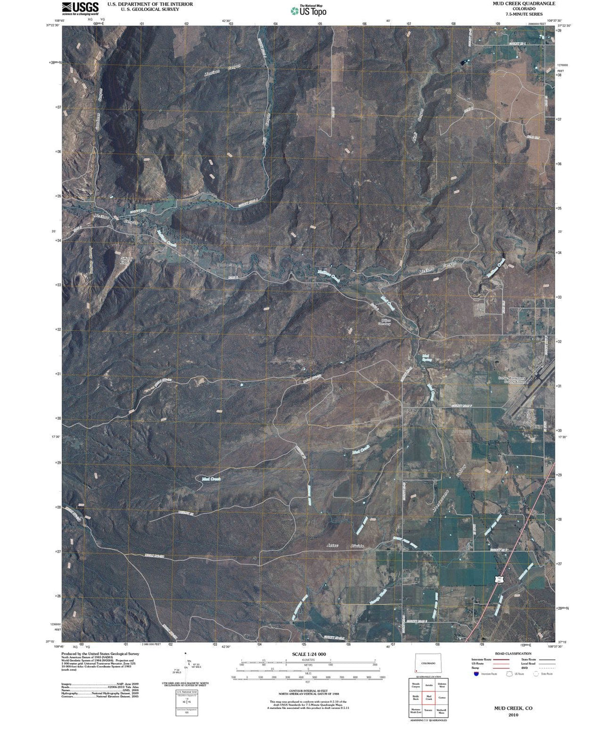 2010 Mud Creek, CO - Colorado - USGS Topographic Map